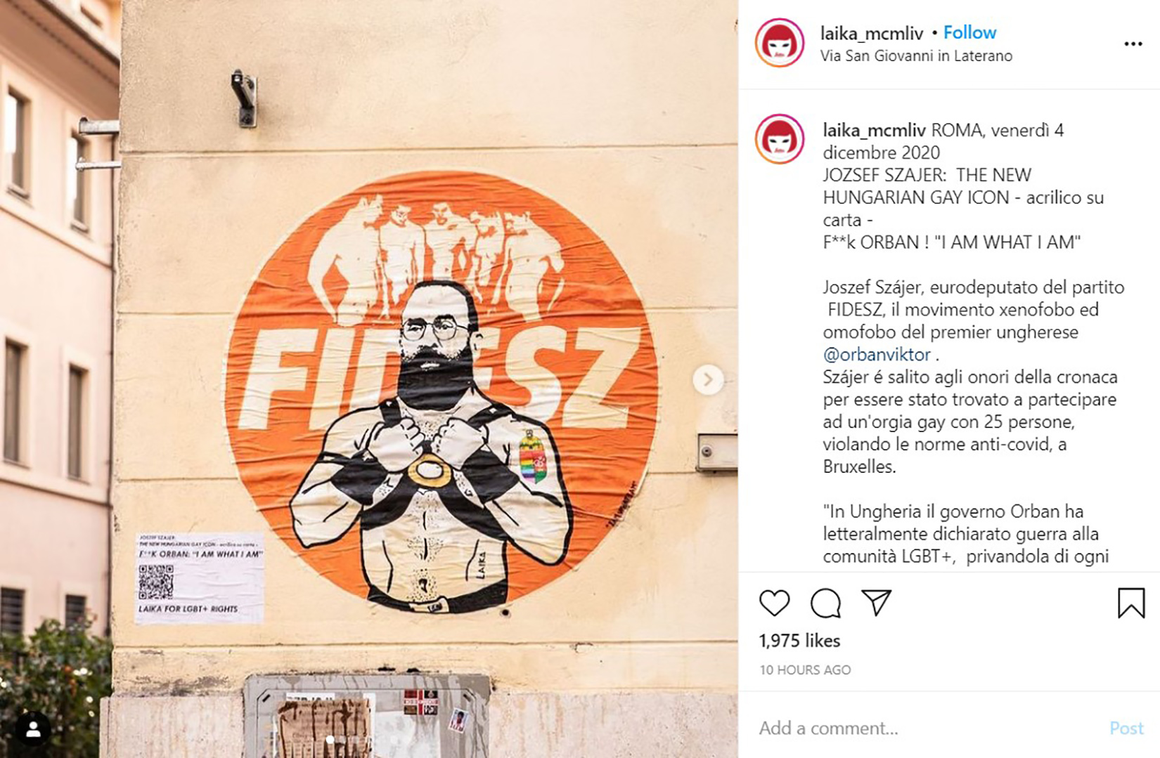 Jožef Zajer mural u Rimu