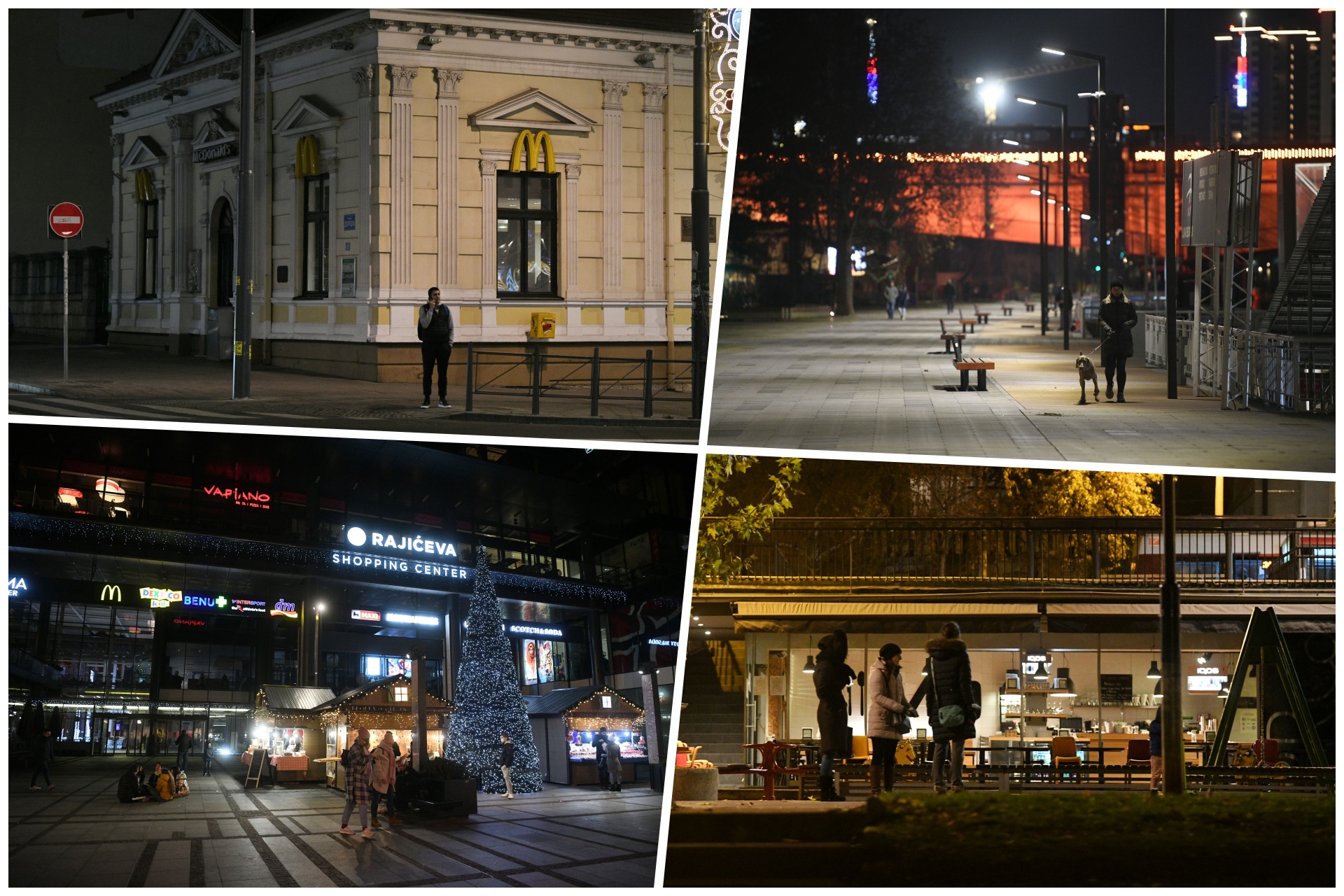 Beograd, 4.12.2020. Grad, zatvoreni restorani i prodavnice kombo