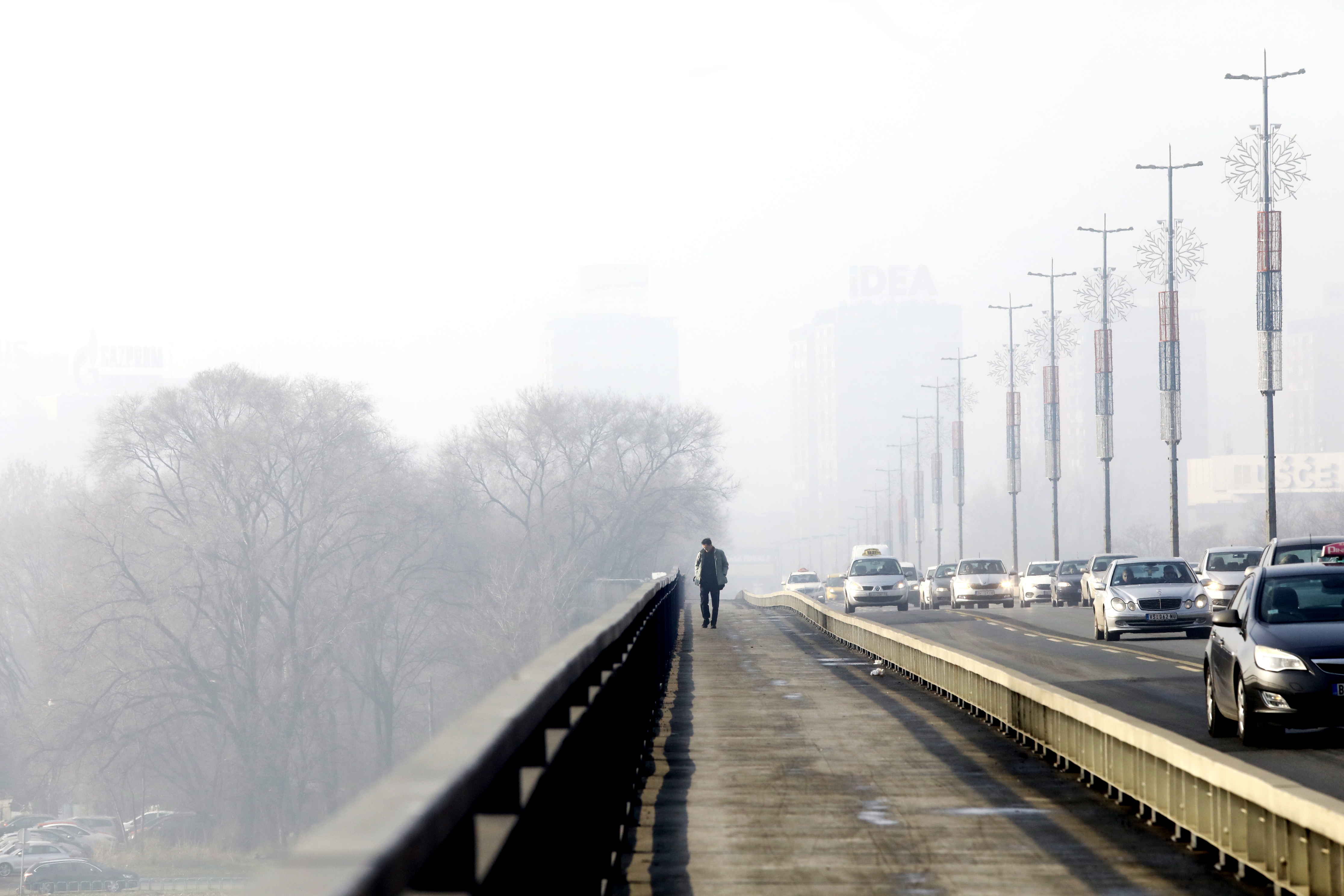 Beograd 14.01.2020. Magla, zagađenje vazduha, zagađen vazduh, smog, Brankov most Foto: Vesna Lalić/Nova.rs