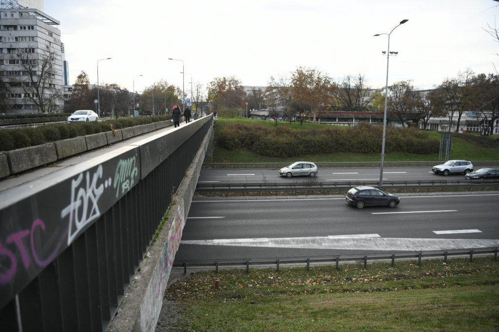 nadvožnjak kod geneksa, zena skocila