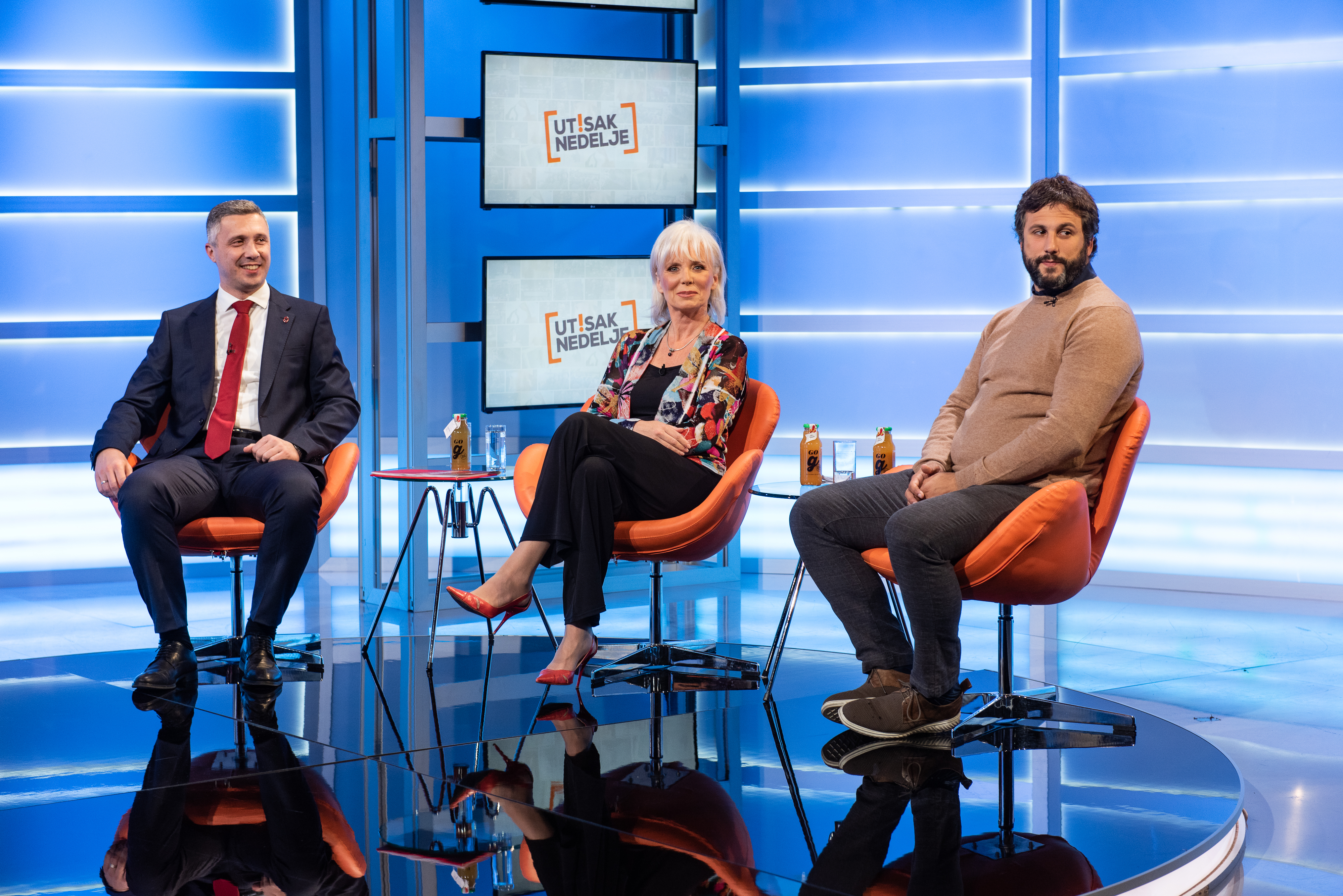 Beograd 18.10.2020. Boško Obradović, Bojana Lekić, Nikola Kovačević. Emisija Utisak Nedelje Foto: Ivan Dinić/Nova.rs