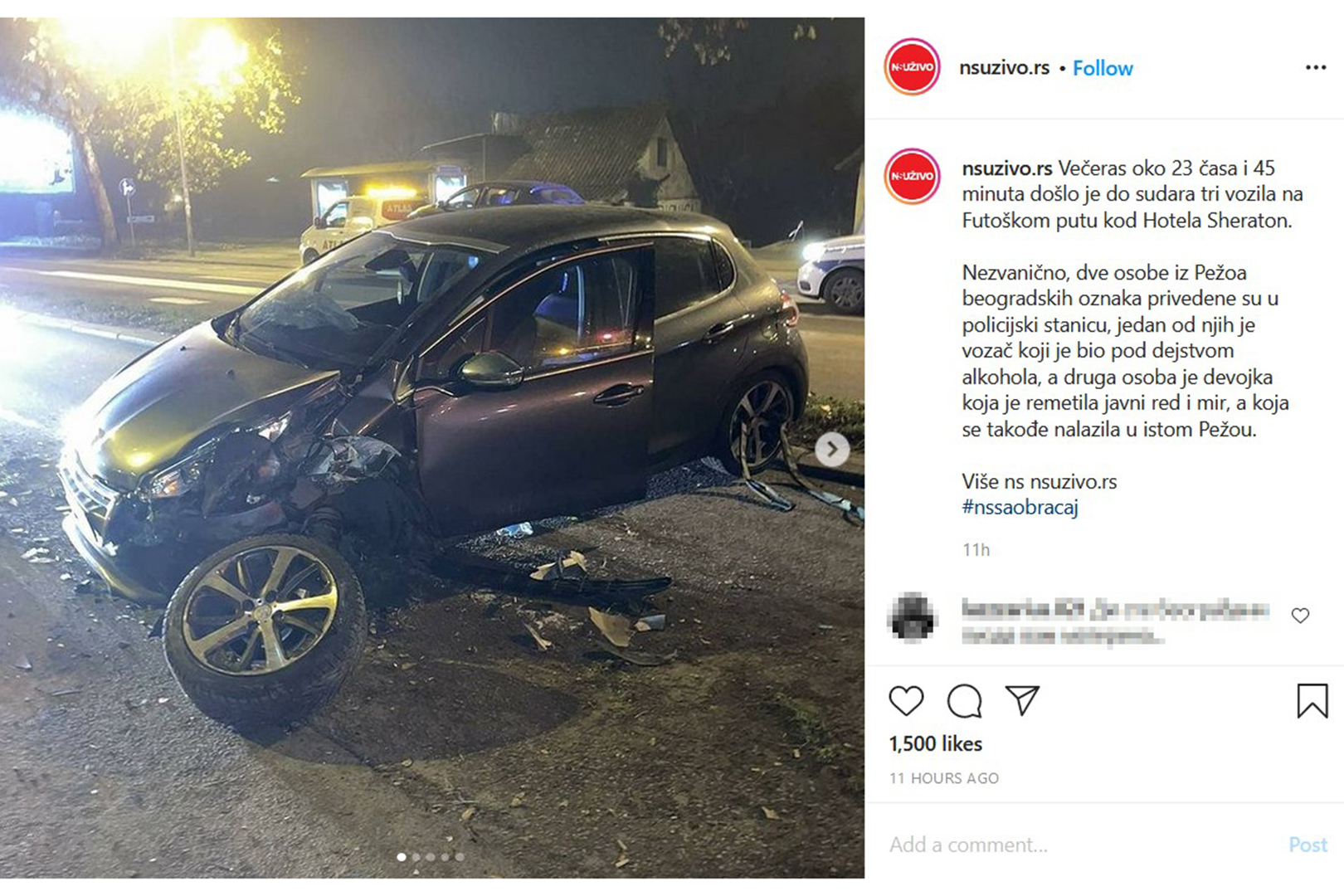 Saobracajna nesreca Novi Sad