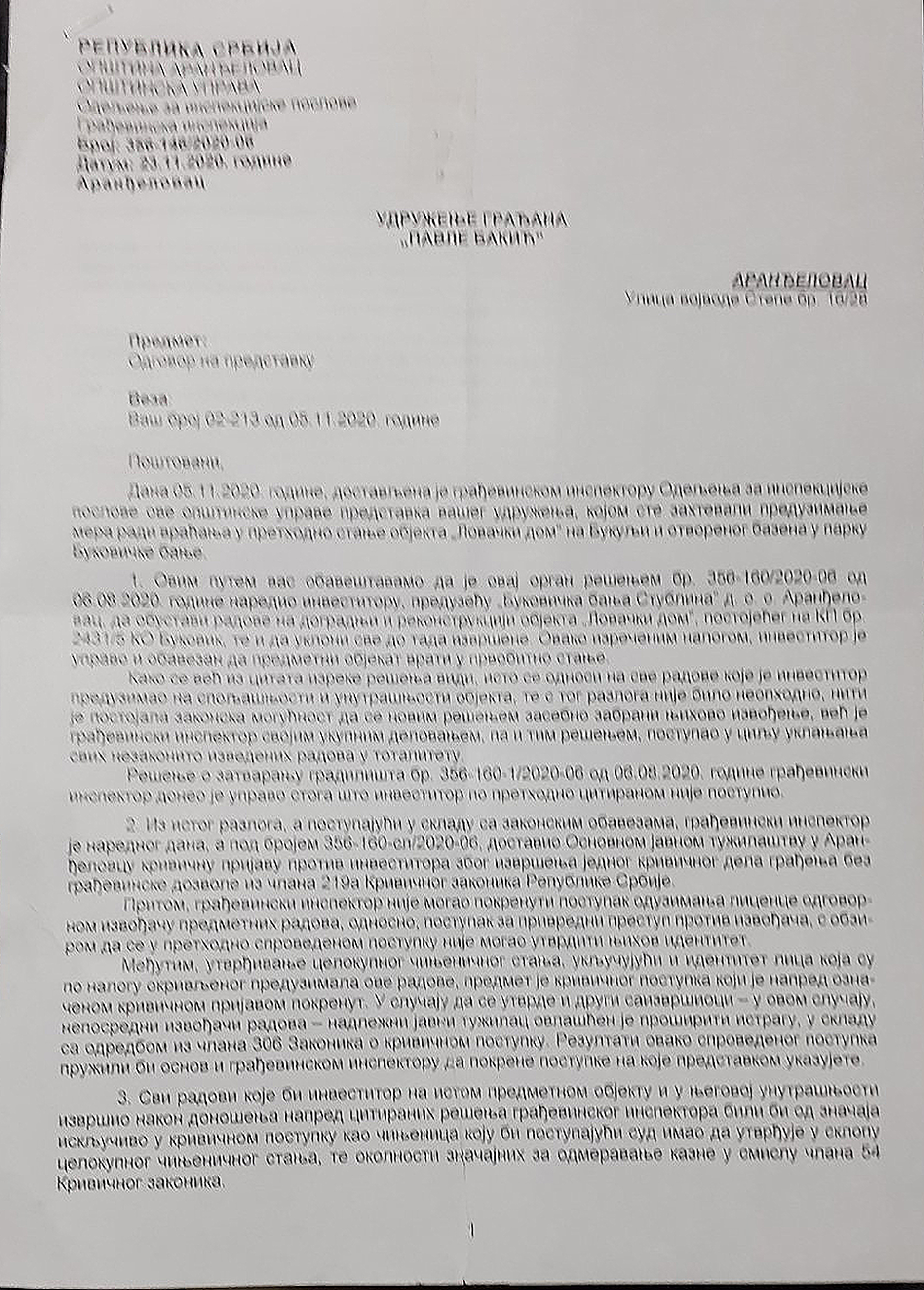 nelegalna gradnja bukulja