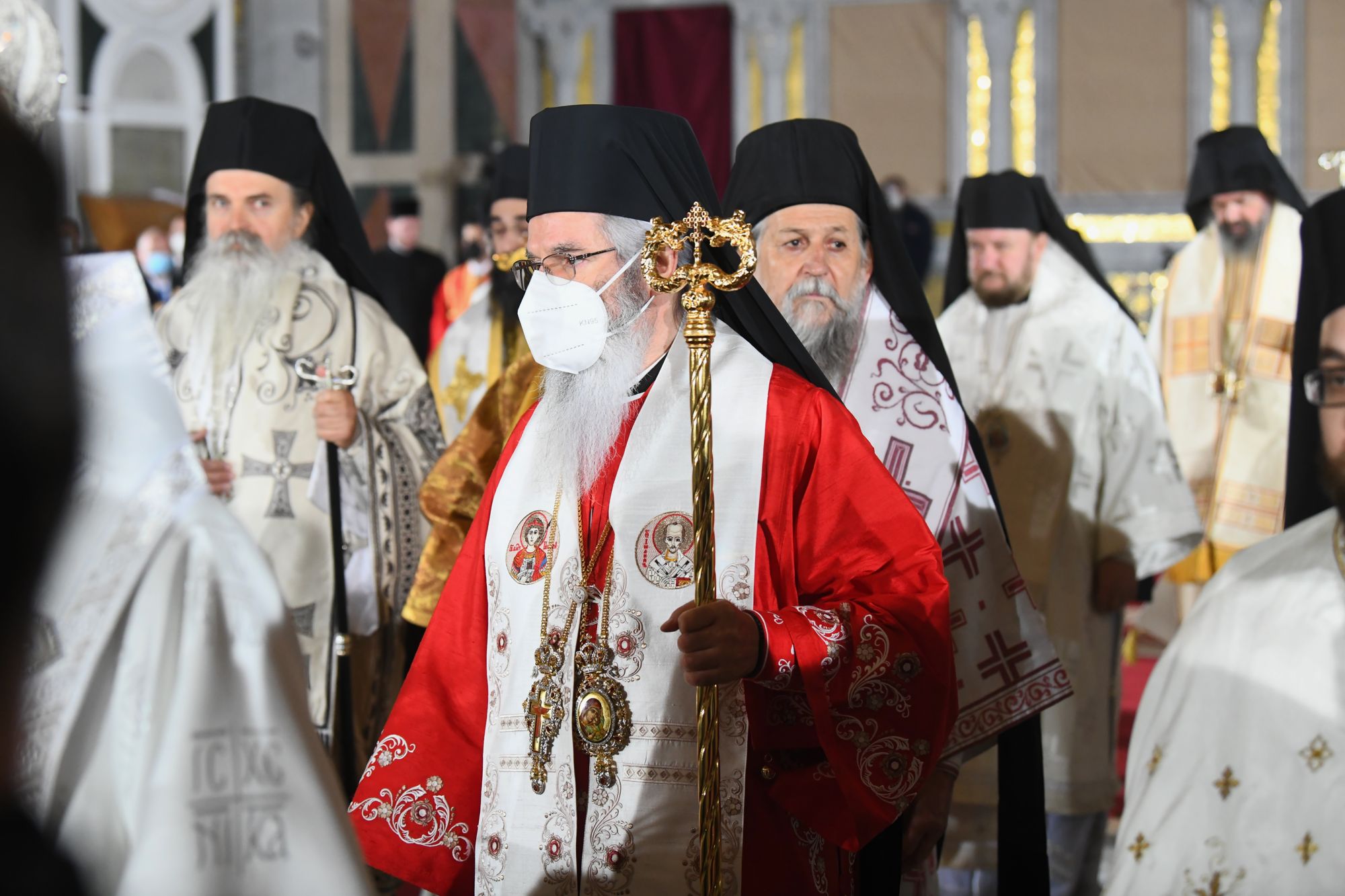 Beograd 22. novembar 2020. Sahrana patrijarha Irineja u Hramu Svetog Save vladika Pahomiije Foto:Goran Srdanov/Nova.rs