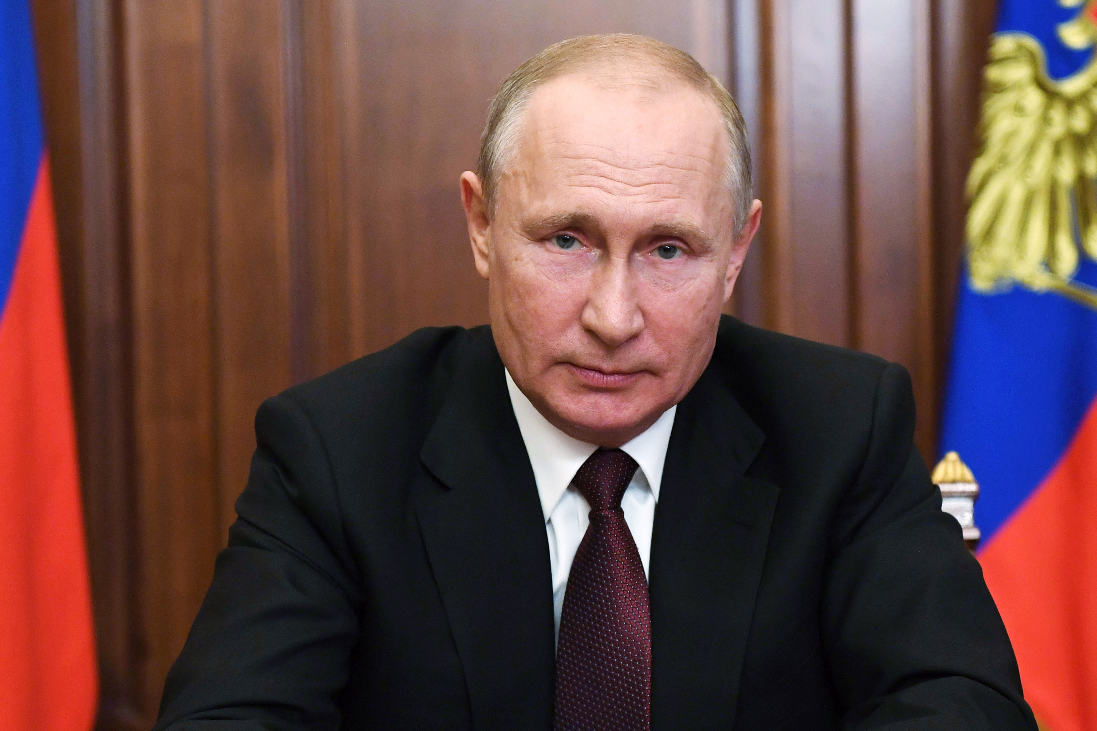 Russian President Vladimir Putin addresses the nation