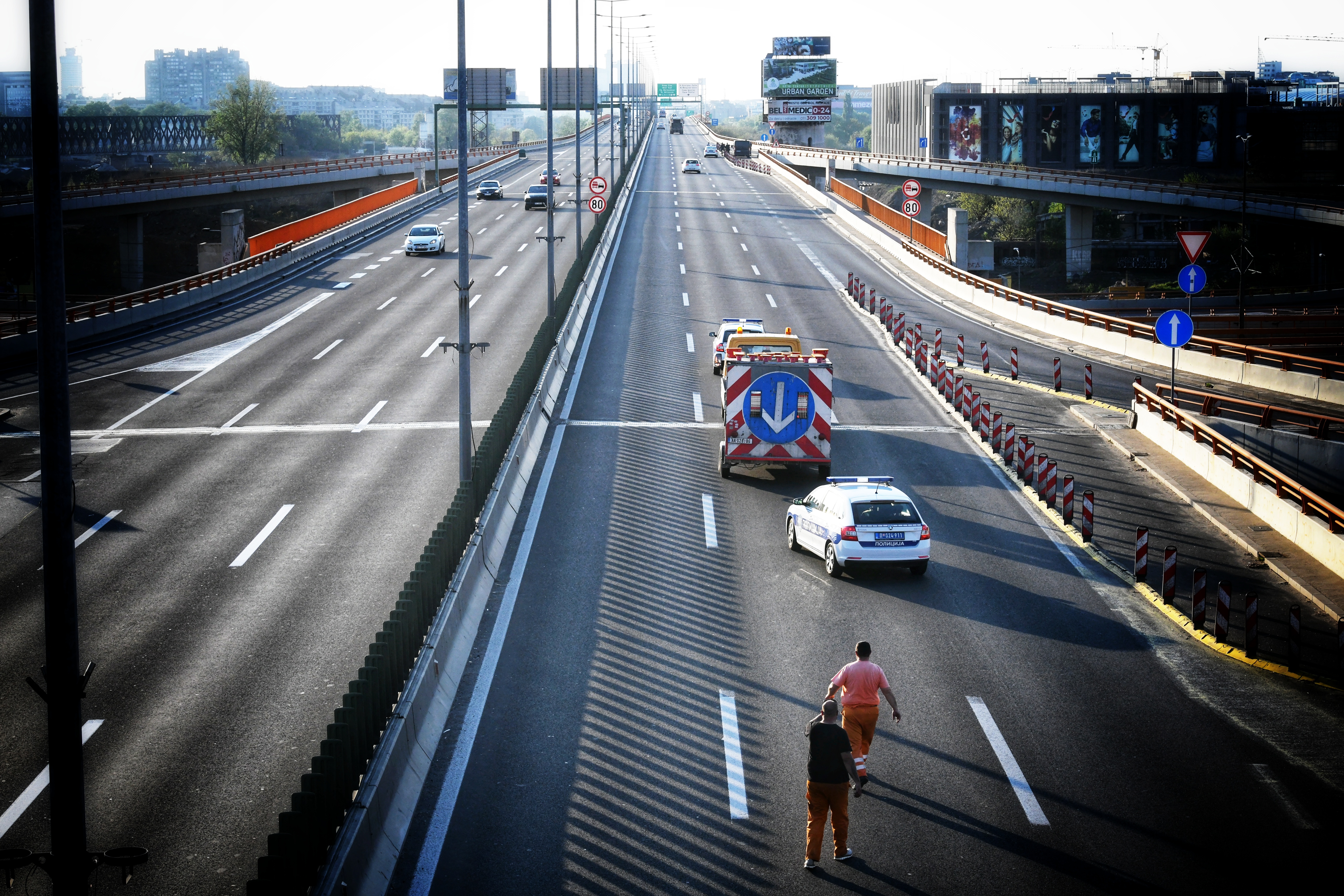 Beograd 23.04.2020. Autoput, koronavirus, prazan put, vanredno stanje, Mostarska petlja, Gazela Foto: Vesna Lalić/Nova.rs