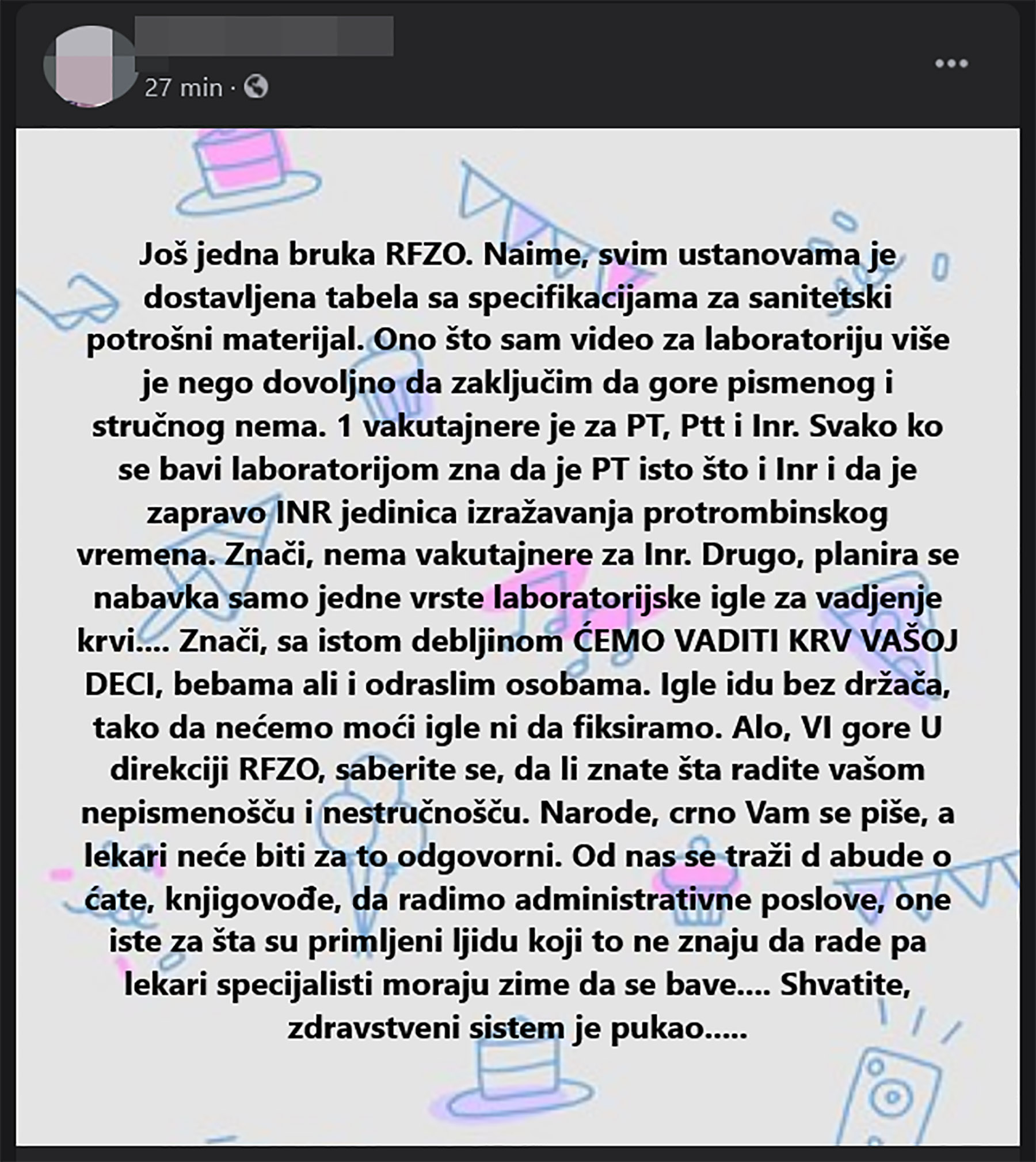 objava lekar facebook