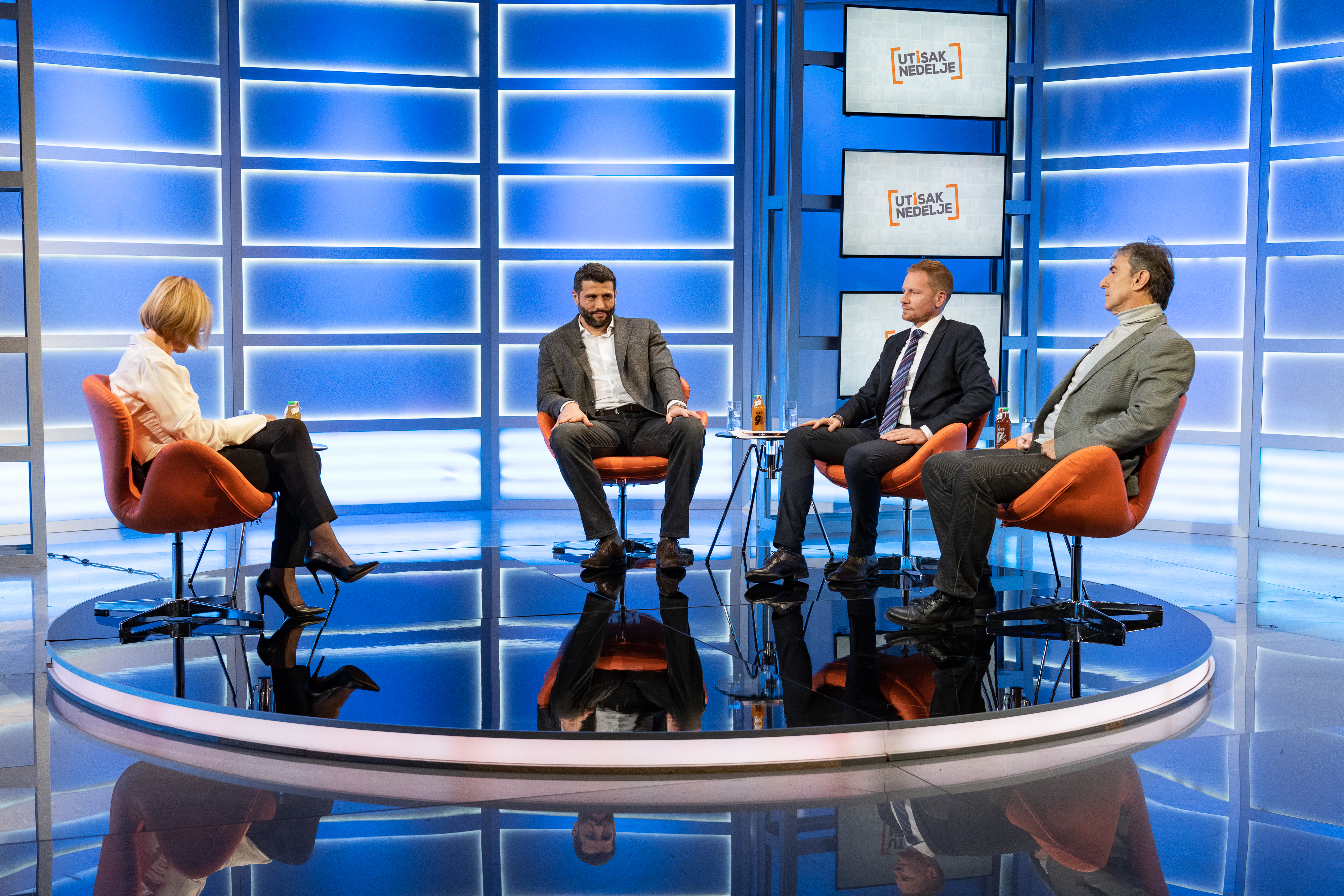 Beograd 25.10.2020. Olja Bećković, Aleksandar Šapić, Milan Antonijević, Cvijetin Milivojević, emisija Utisak nedelje Foto: Ivan Dinić/Nova S