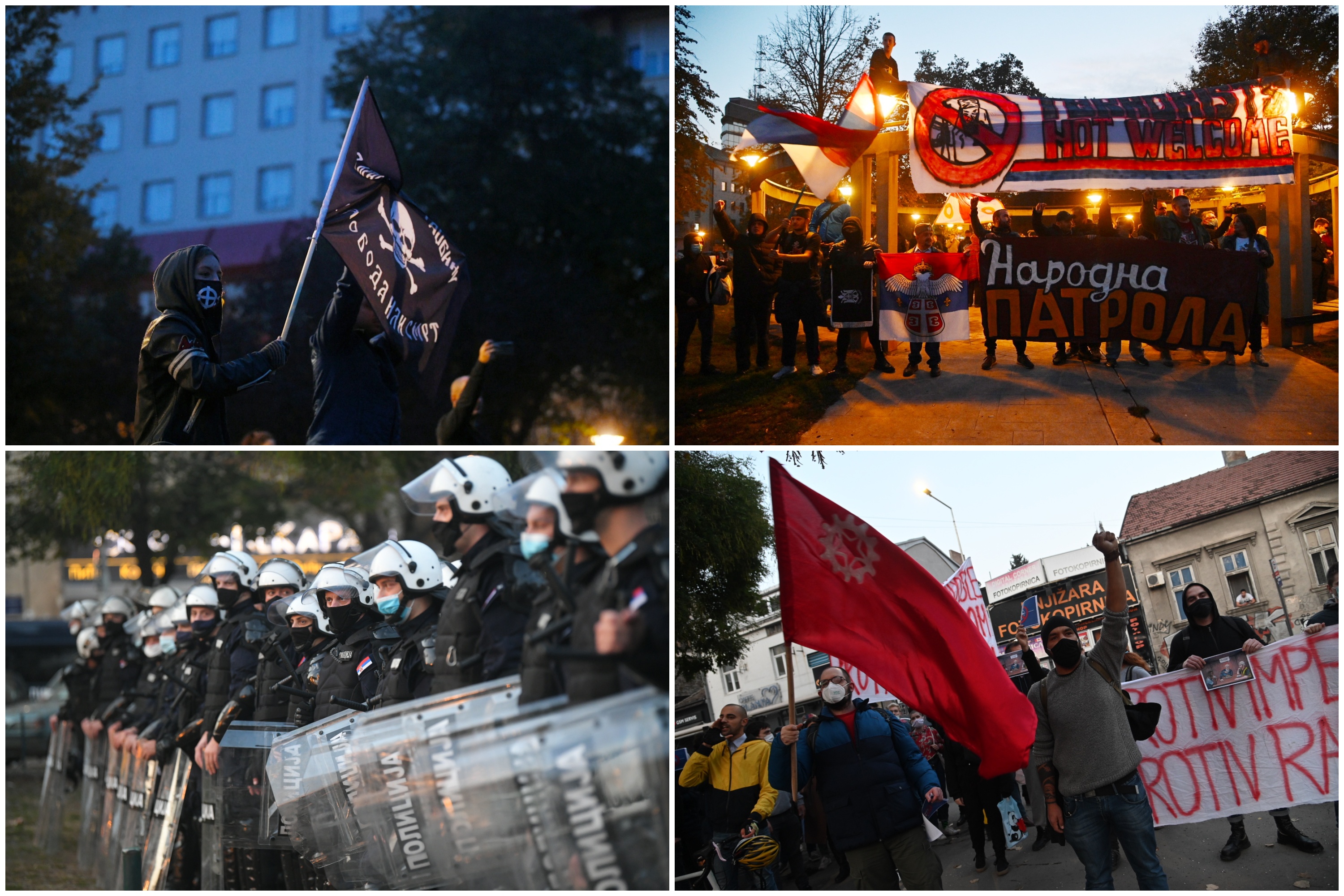 Beograd 25.10.2020. Park kod Ekonomskog fakulteta, Narodna patrola, skup protiv migranata, čišćenje parka od migranata, policija, skup, okupljanje Foto: Nemanja Jovanović/Nova.rs