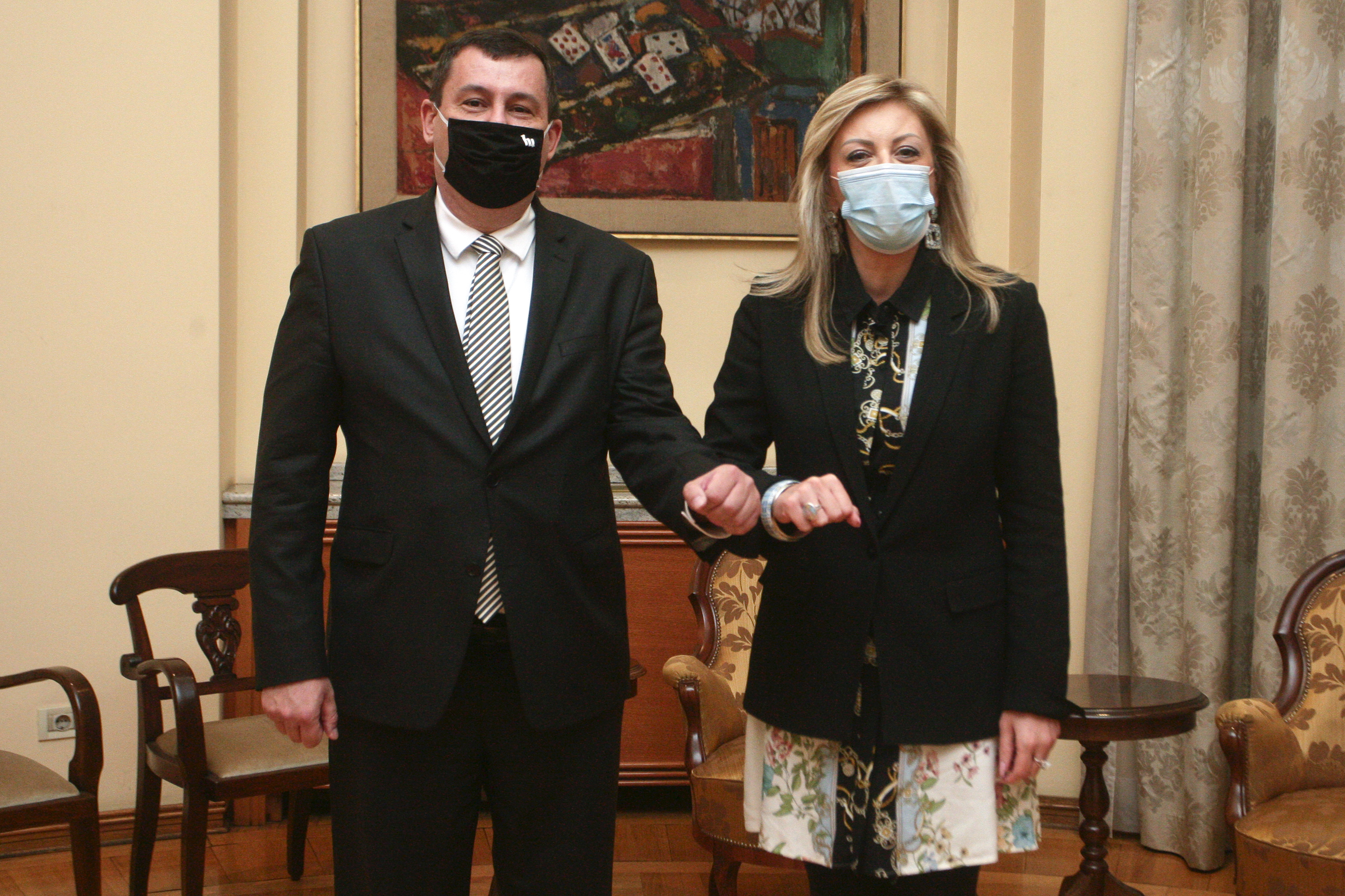 Beograd, 4. novembar 2020 - Ministar za evropske integracije Jadranka Joksimovic sastala se sa ambasadorom Madjarske, Nj.E. Atilom Pinterom. FOTO TANJUG/ SAVA RADOVANOVIC/bs