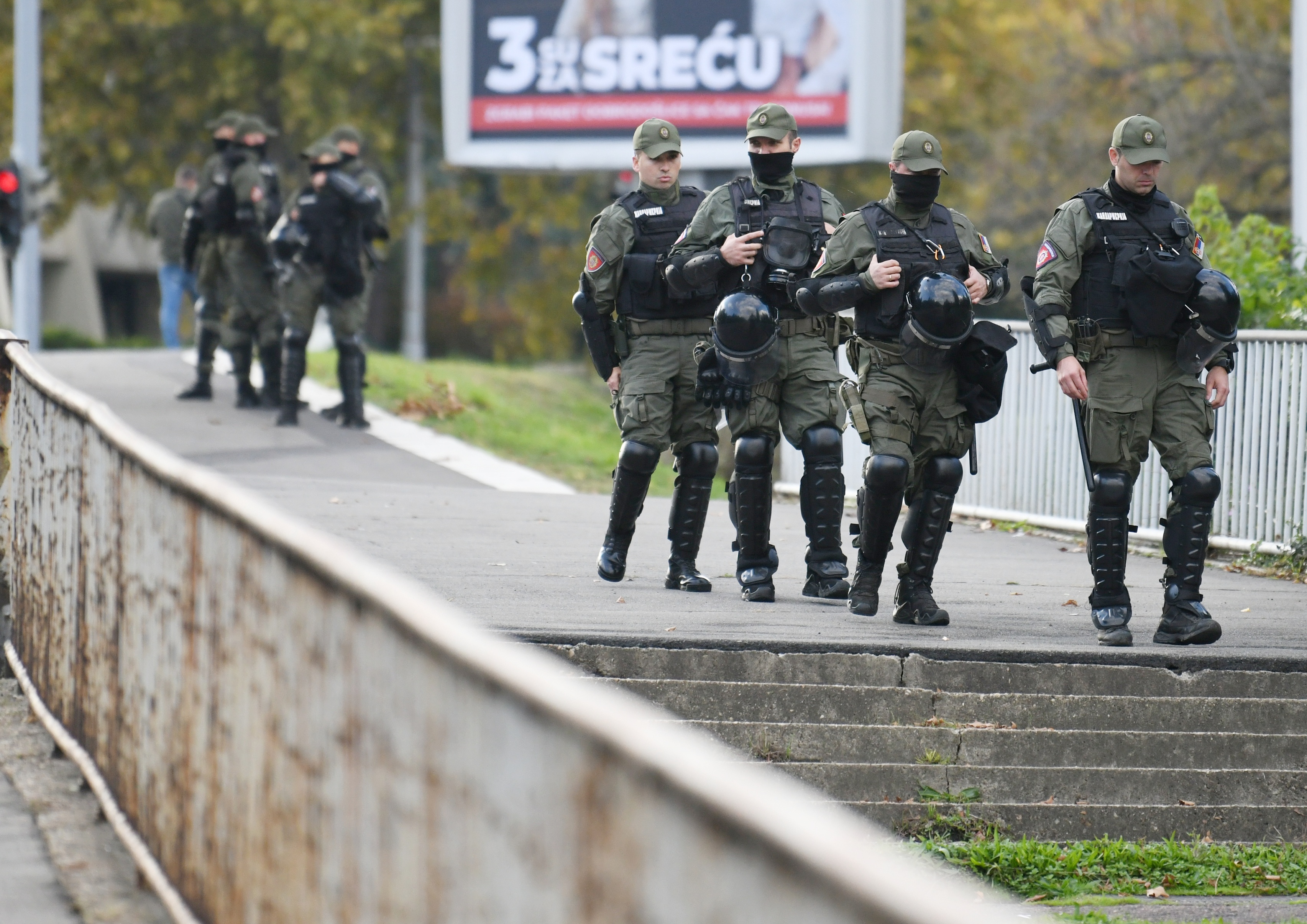 Beograd 18.10.2020. Atmosfera pred derbi koji se igra bez publike, policija, stitovi, foto Vesna Lalic Nova rs
