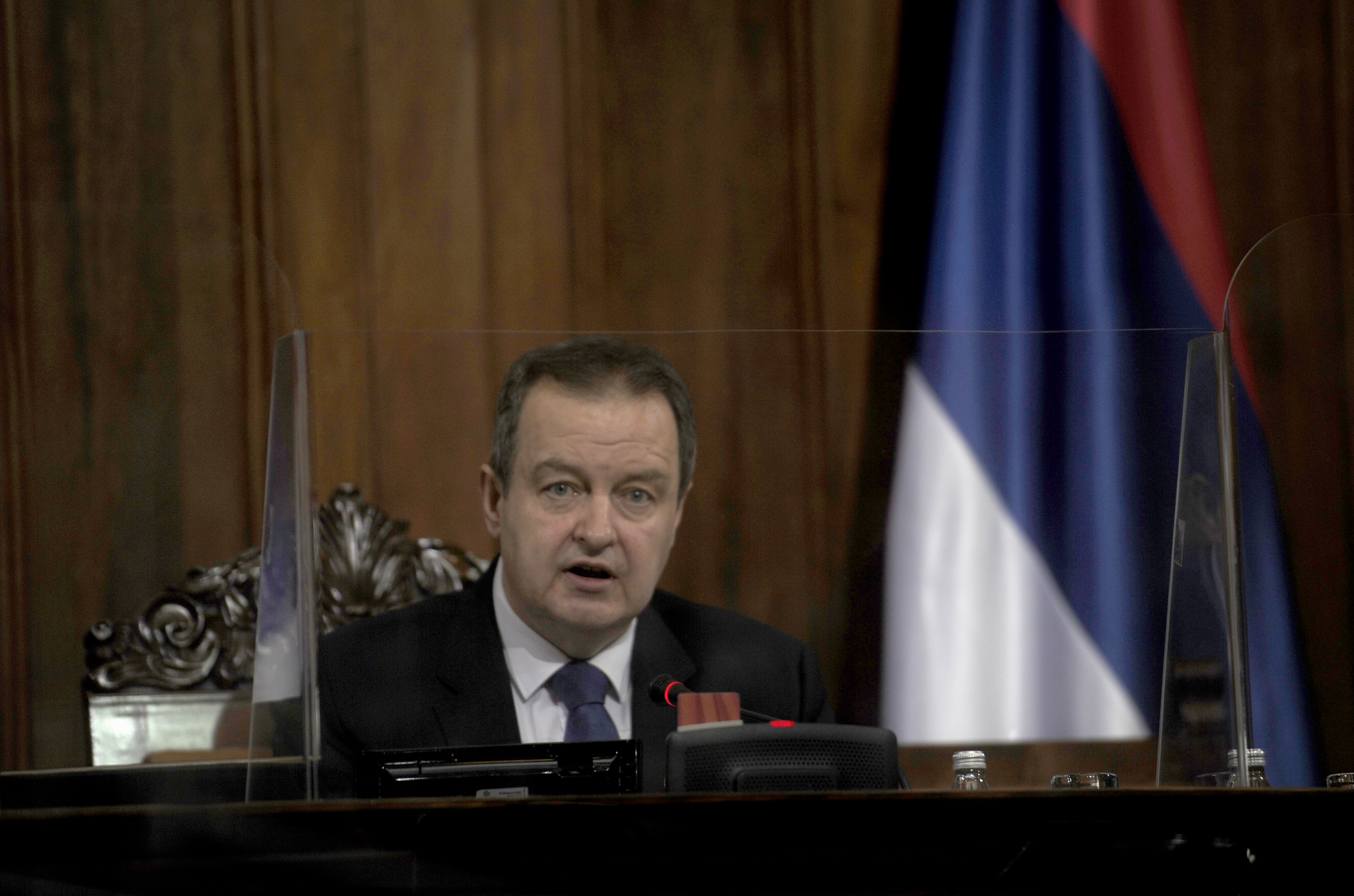 Beograd, 12. novembra 2020.- Predsednik Narodne skupstine Srbije Ivica Dacic govori na sednici. Nastavak sednice Skupstine Srbije, na cijem je dnevnom redu rebalans budzeta. FOTO TANJUG/ TARA RADOVANOVIC/ nr
