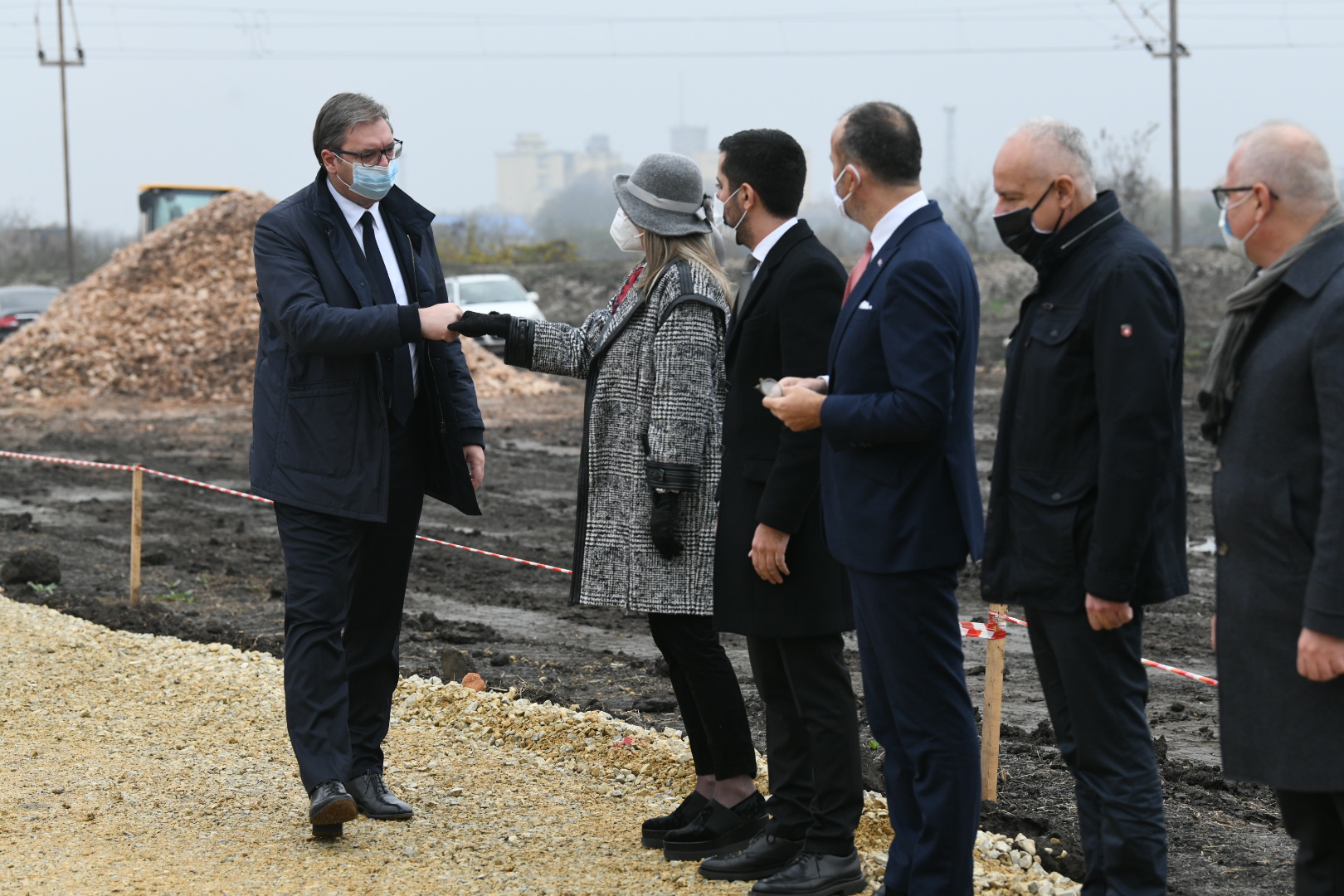 Beograd, 13.11.2020. Batajnica, Kamen temeljac  Intermodalni terminal, suva luka, drumsko-železnički čvor, Aleksandar Vučić Foto: Vesna Lalić/Nova.rs