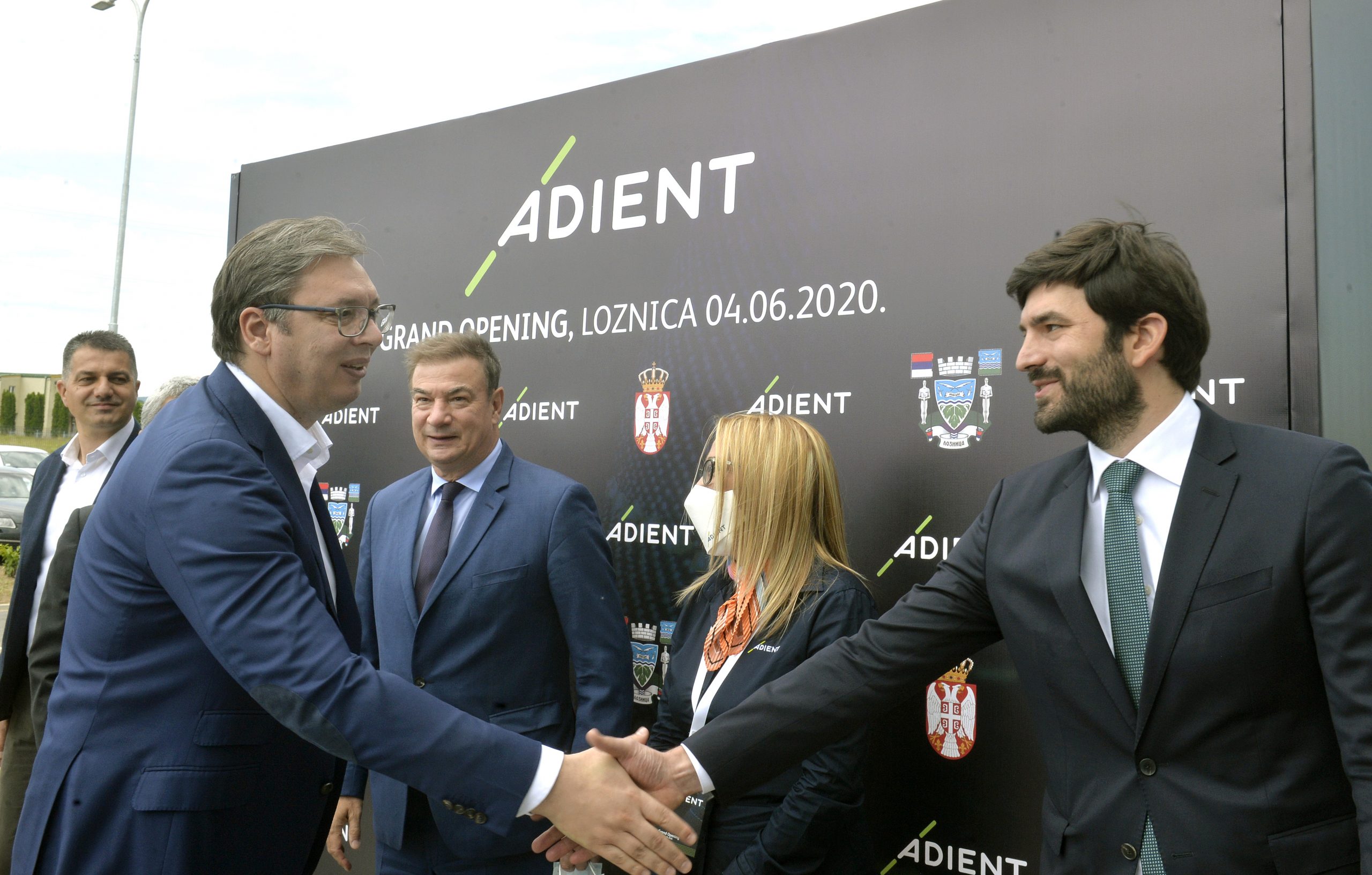 Loznica, 4. juna 2020.- Predsednik Srbije Aleksandar Vucic na svecanom otvaranju fabrike "Adient". FOTO TANJUG/ RADE PRELIC/ nr