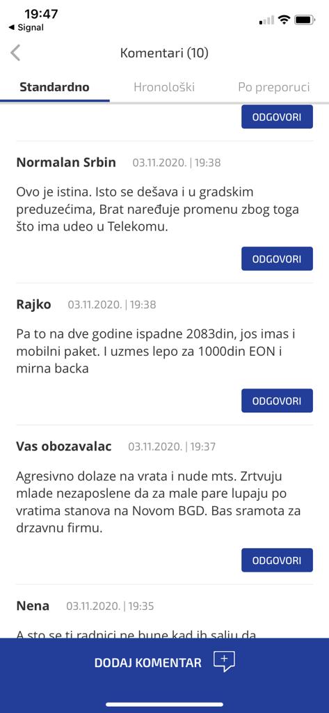 kometare i twittove koji su se pojavili nakon objavljivanja priloga N1