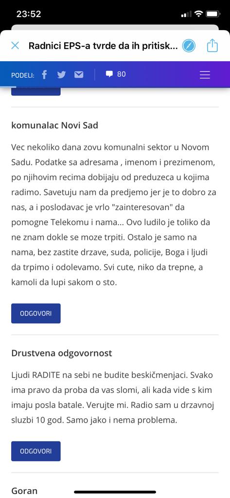 kometare i twittove koji su se pojavili nakon objavljivanja priloga N1