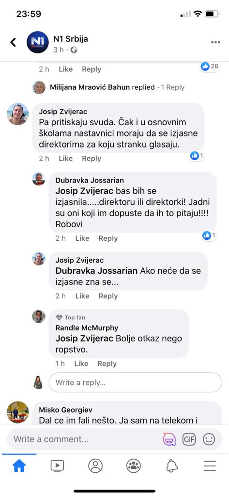 kometare i twittove koji su se pojavili nakon objavljivanja priloga N1