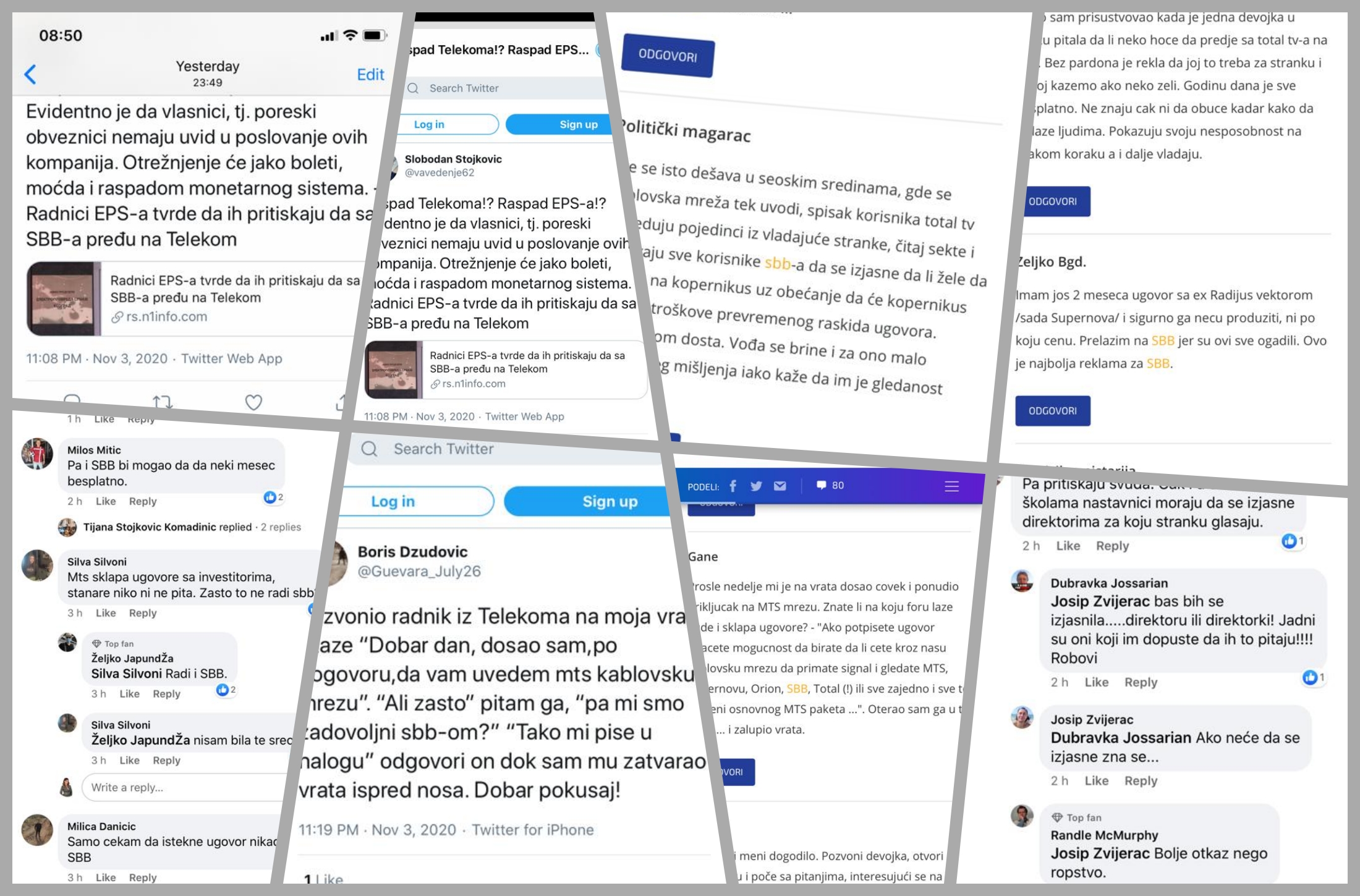kometare i twittove koji su se pojavili nakon objavljivanja priloga N1