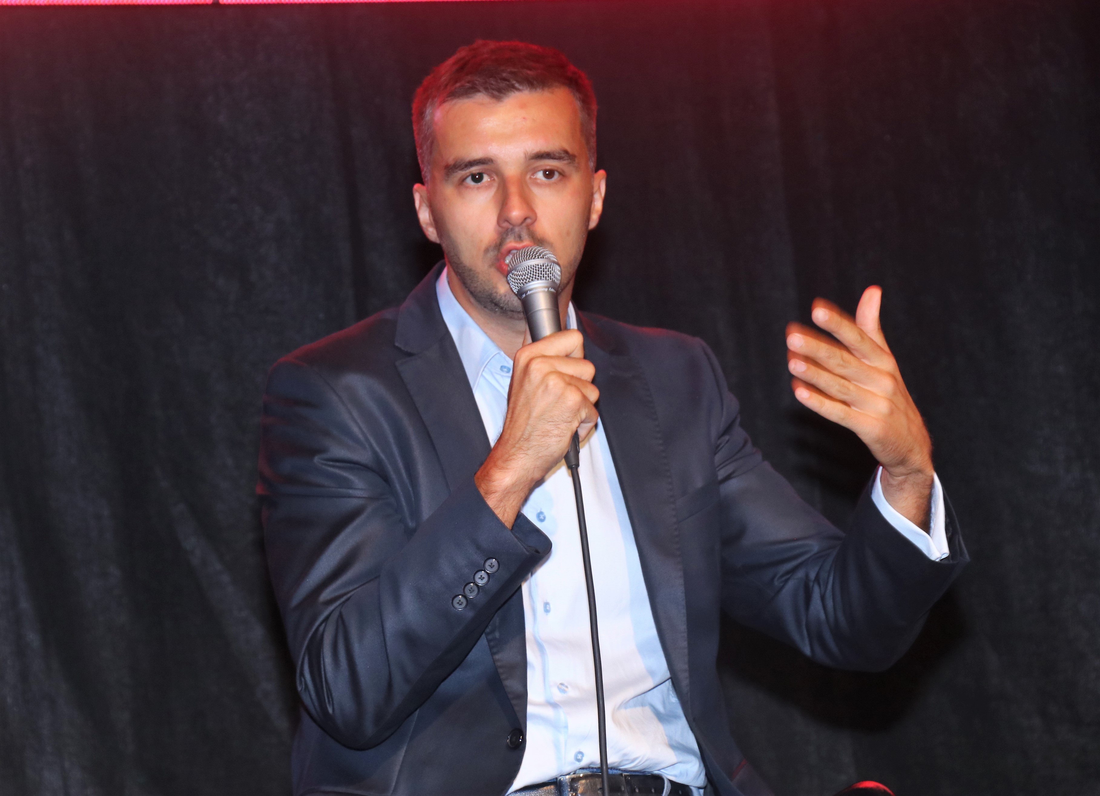 Šabac 04.09.2020. Savo Manojlović Zona Novog Optimizma, Novi optimizam, tribina Foto: Novi Optimizam