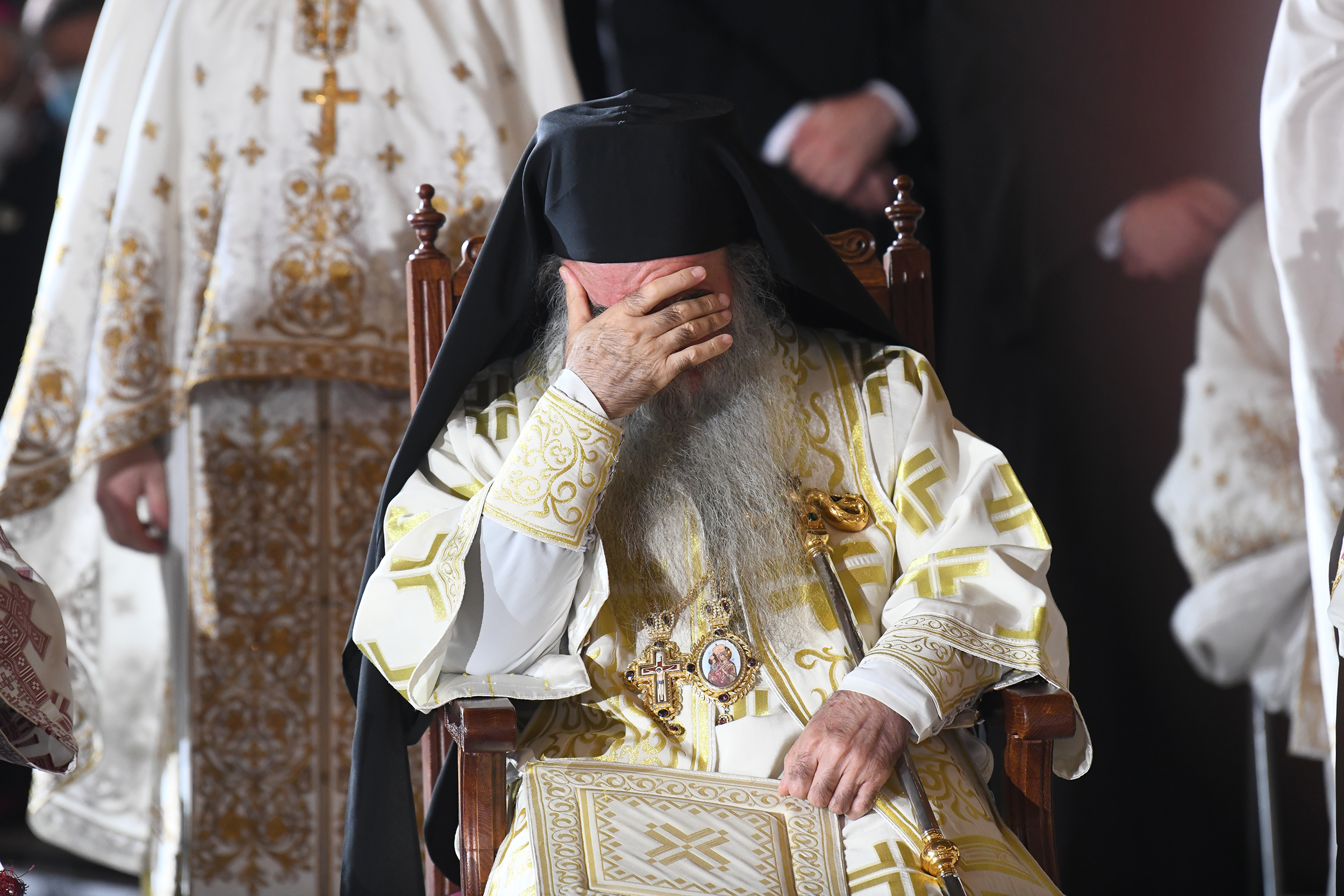 Episkop kruševački David.
Beograd 22.11.2020. Sahrana patrijarha Irineja u Hramu Svetog Save Foto: Goran Srdanov/Nova.rs