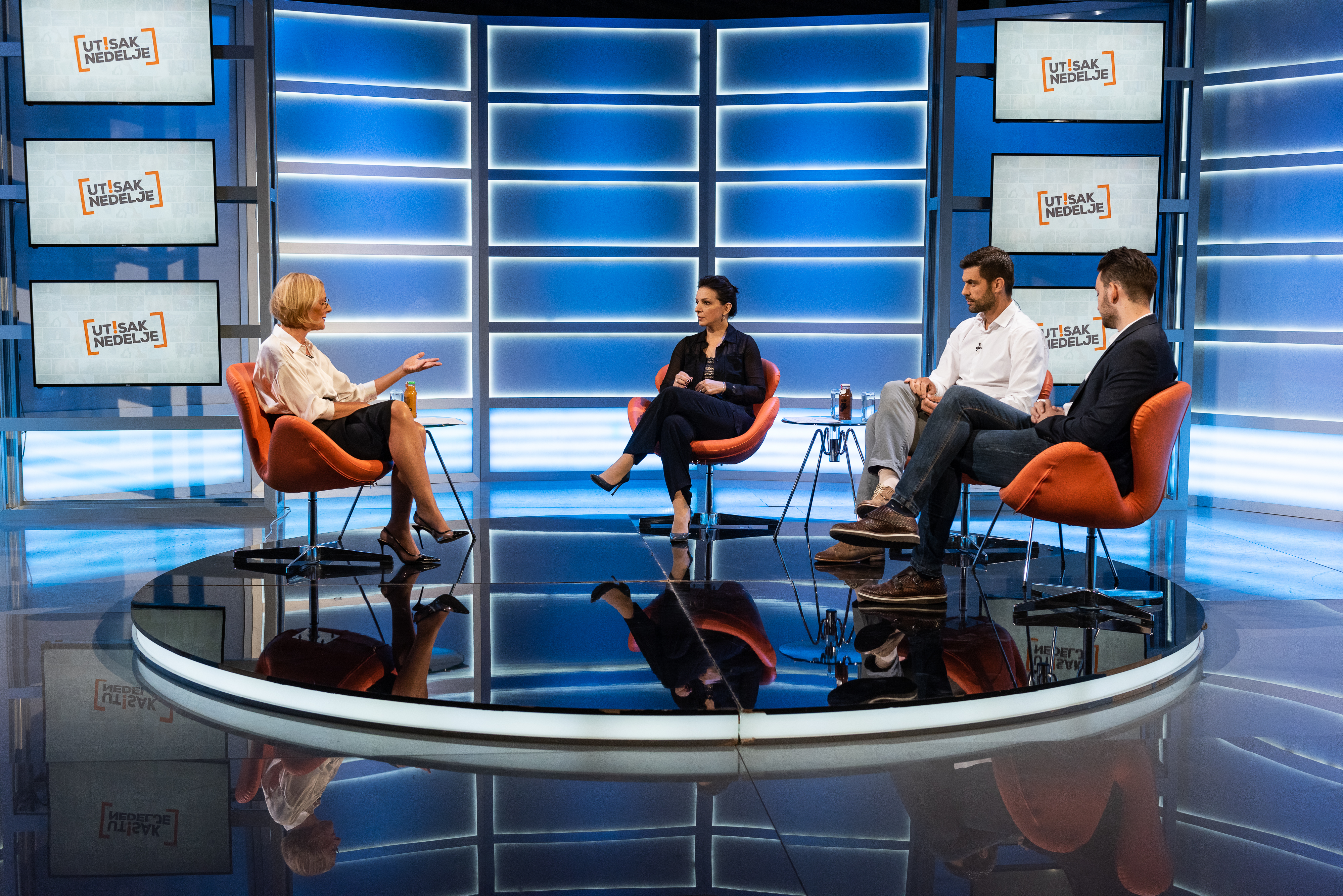 Beograd 20.09. 2020. Olja Bećković, Marinika Tepić, Mladen Mrdalj, Pavle Grbović, emisija Utisak Nedelje Foto: Ivan Dinić/NOVA S