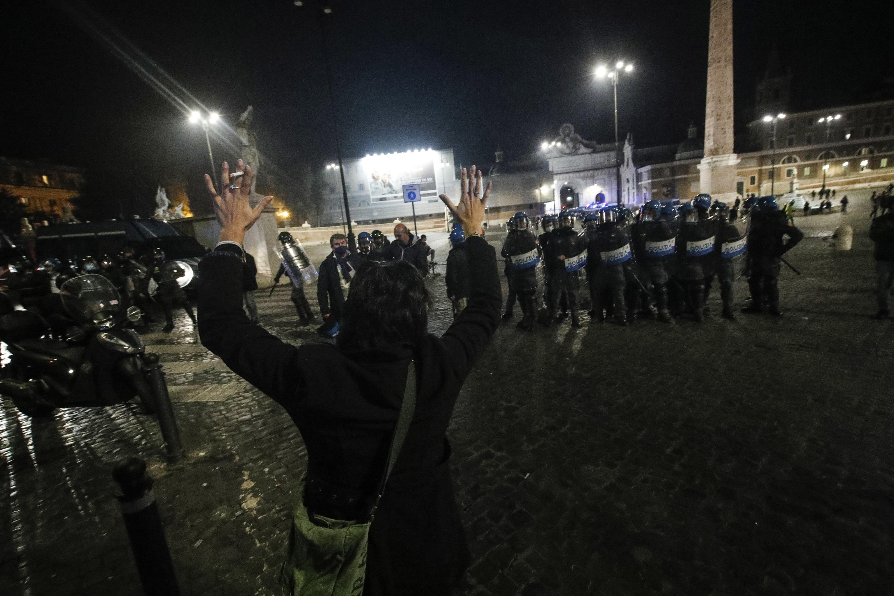 Rim, Second wave of the Covid-19 Coronavirus pandemic, protest in Rome