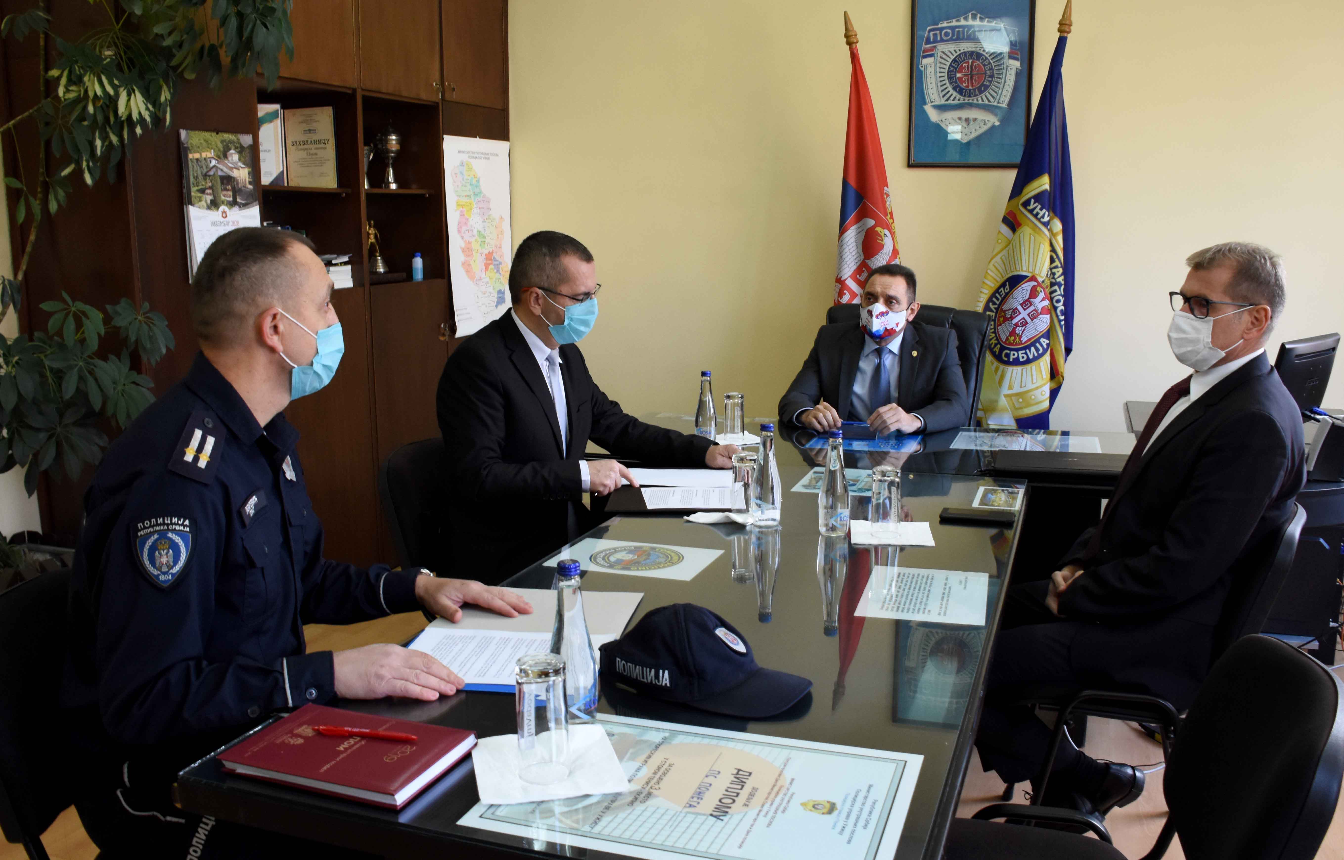 Aleksandar Vulin, Vladimir Rebić, obilazak, poseta, Policijska uprava Užice, Policijska uprava Požega Foto: MUP Srbije