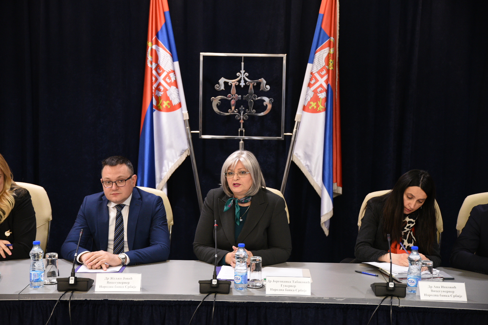 Beograd 11.03.2020. Željko Jović, Jorgovanka Tabaković, Ana Ivković, Narodna banka Srbije, konferencija za novinare Foto:Dragan Mujan/Nova.rs
