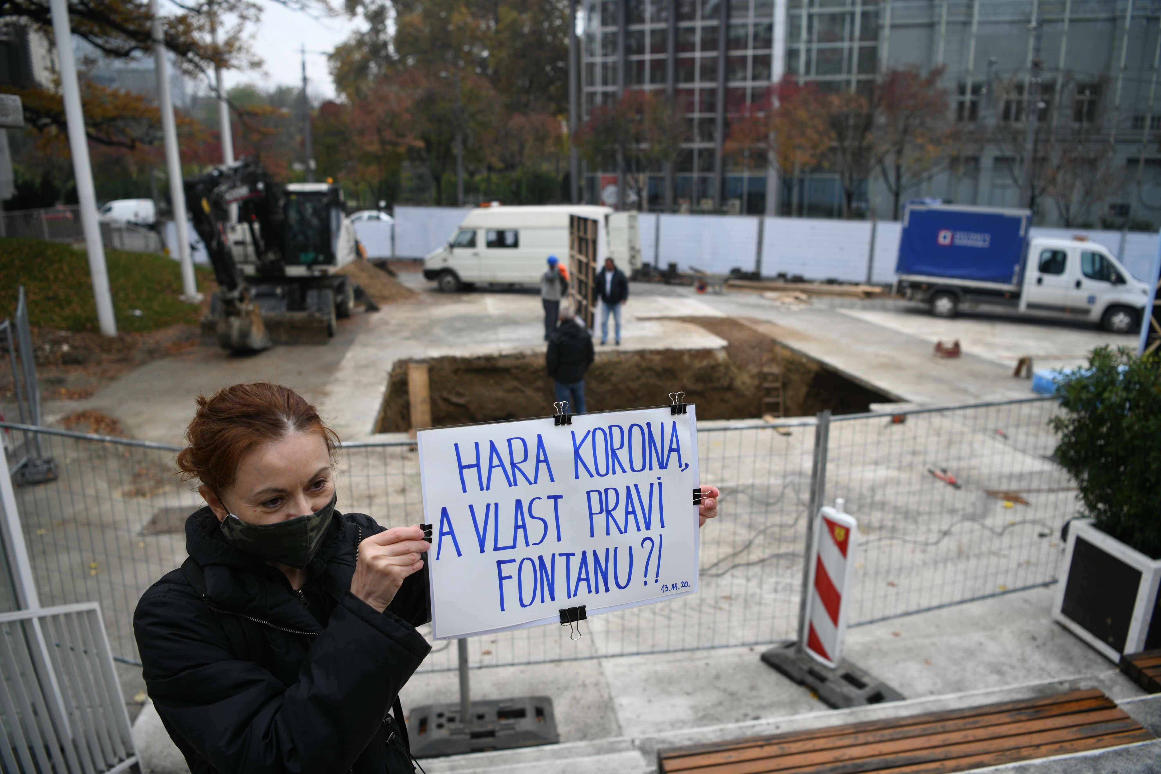 Beograd, 13.11.2020. Cvetni trg, fontana, izgradnja fontane na Cvetnom trgu Foto: Filip Krainčanić/Nova.rs