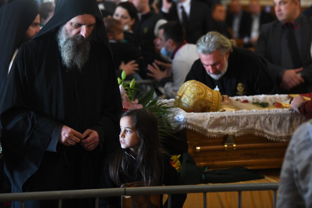 Podgorica, 01.11.2020. Hram Hristovog Vaskrsenja u Podgorici, Saborni hram Podgorica, Saborna crkva Podgorica, Liturgija, opelo i sahrana, zaupokojena liturgija, Mitropolit Amfilohije Radović, Una Rajović kumče Foto: Goran Srdanov/Nova.rs