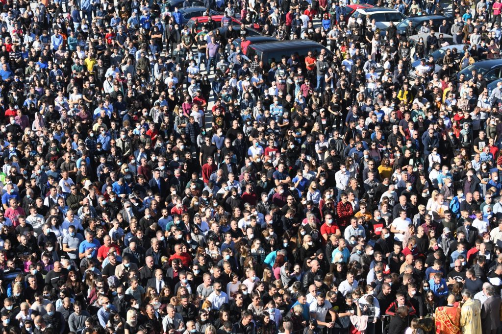 Podgorica, 01.11.2020. Hram Hristovog Vaskrsenja u Podgorici, Saborni hram Podgorica, Saborna crkva Podgorica, Liturgija, opelo i sahrana, zaupokojena liturgija, Mitropolit Amfilohije Radović Foto: Goran Srdanov/Nova.rs