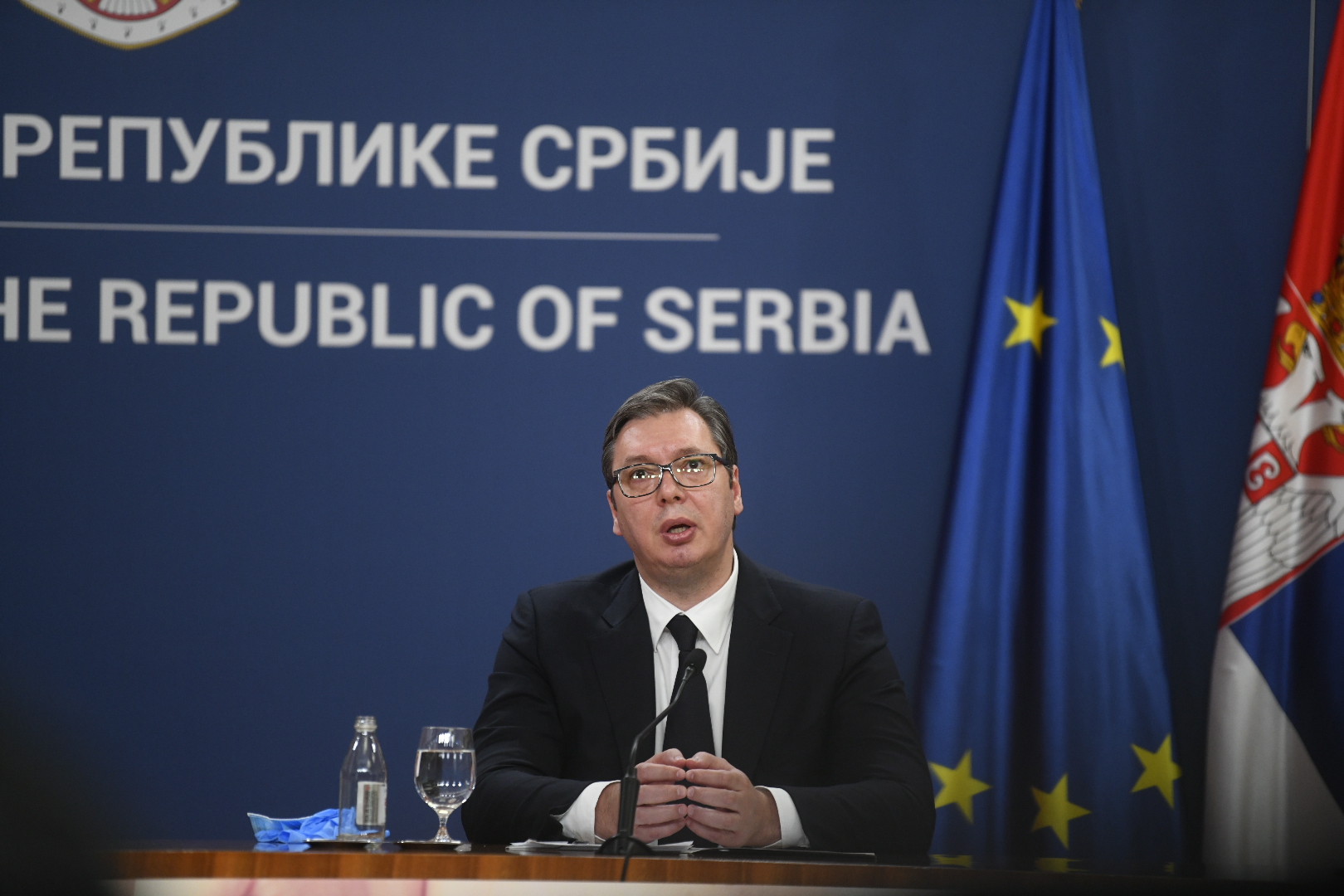 Beograd, 4.5.2020. Palata Srbija, Predsedništvo, konferencija za štampu, Aleksandar Vučić Foto: Nemanja Jovanović/Nova.rs