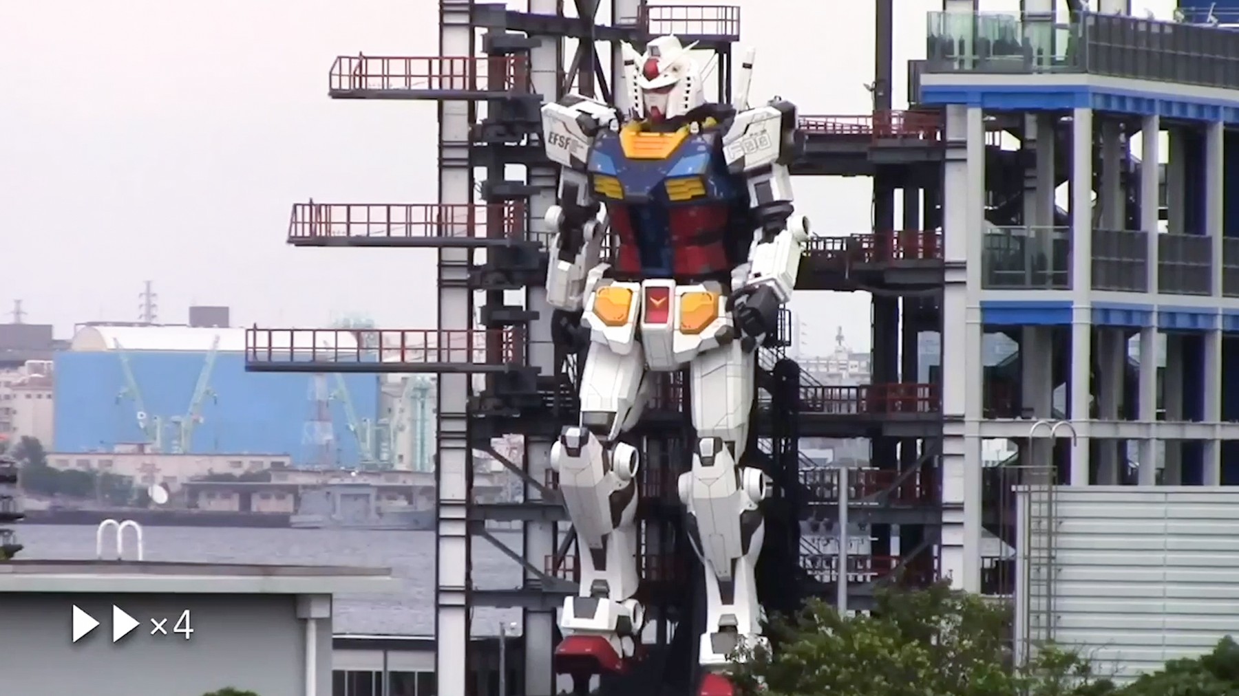 Giant Gundam robot moves on its own in Japan