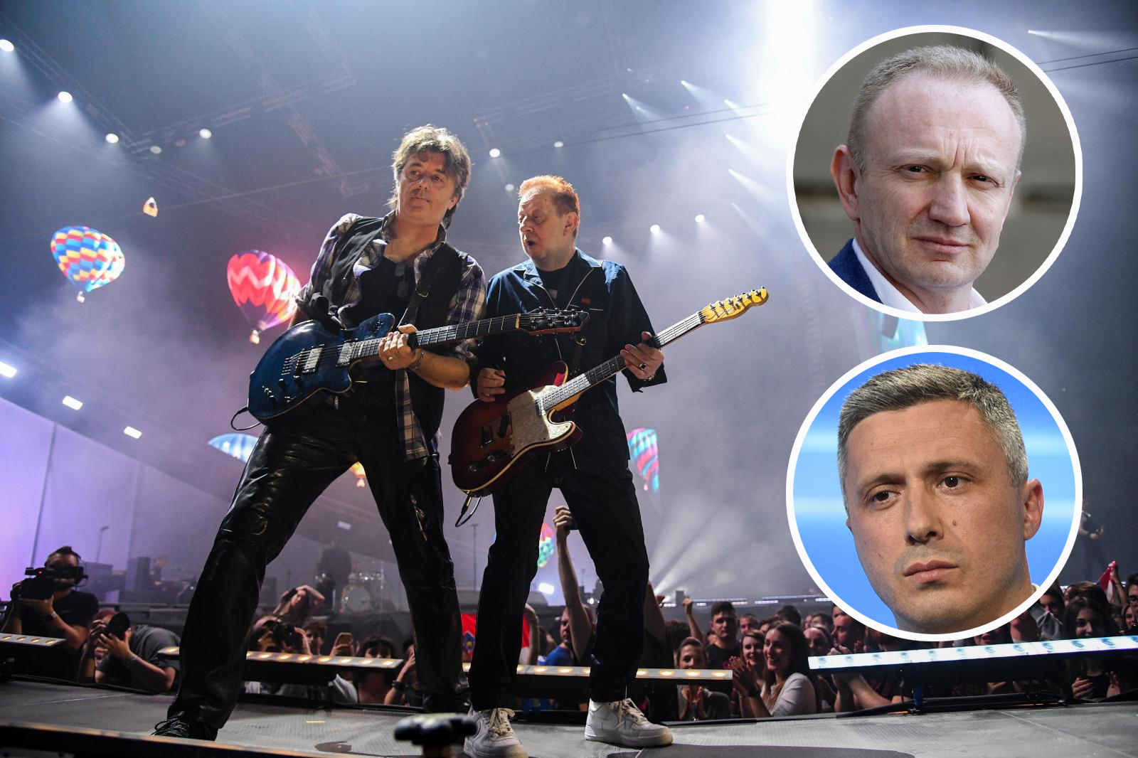 18.10.2019., Zagreb - Koncert grupe Prljavo kazaliste u Areni Zagreb povodom 30. godisnjice velikog koncerta odrzanog na Trgu bana Josipa Jelacica. Photo: Josip Regovic/PIXSELL, Dragan Djilas, Bosko Obradovic kombo
