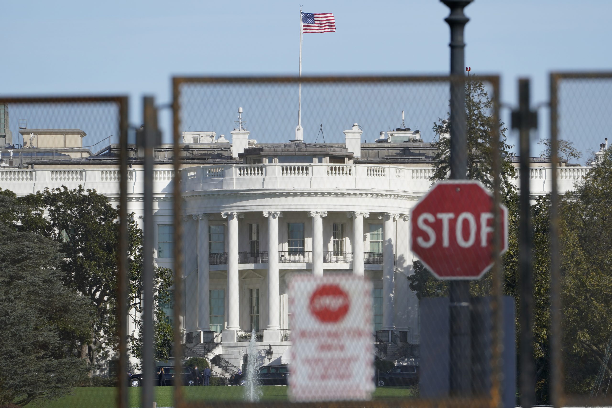 Security fencing surrounds the White House in Washington, Tuesday, Nov. 3, 2020, on election day. (AP Photo/Susan Walsh)
