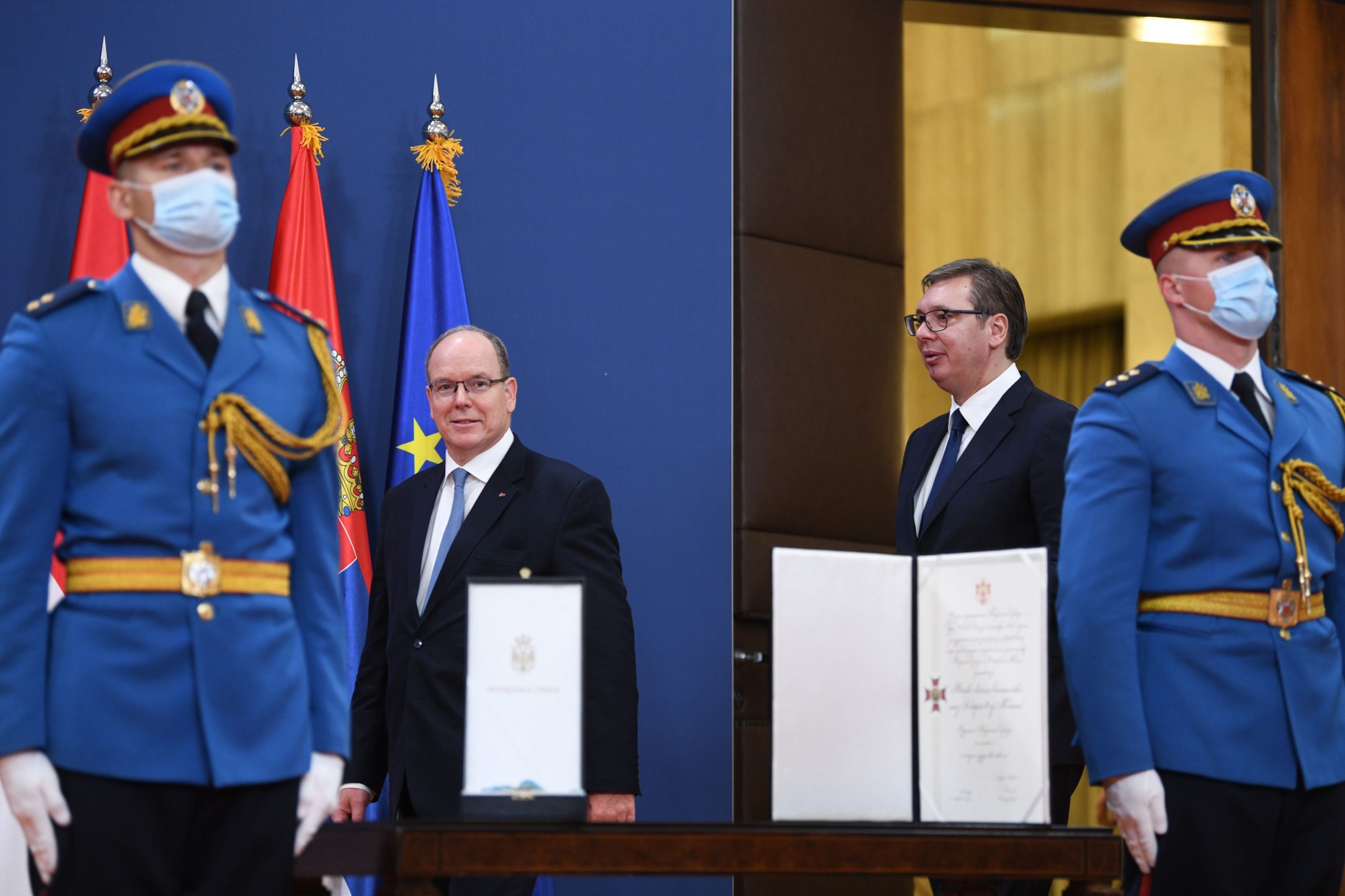 Beograd 07.10.2020. Princ Albert od Monaka, Aleksandar Vučić. Poseta princa Alberta od Monaka u Palati Srbija Foto: Filip Krainčanić/Nova.rs
