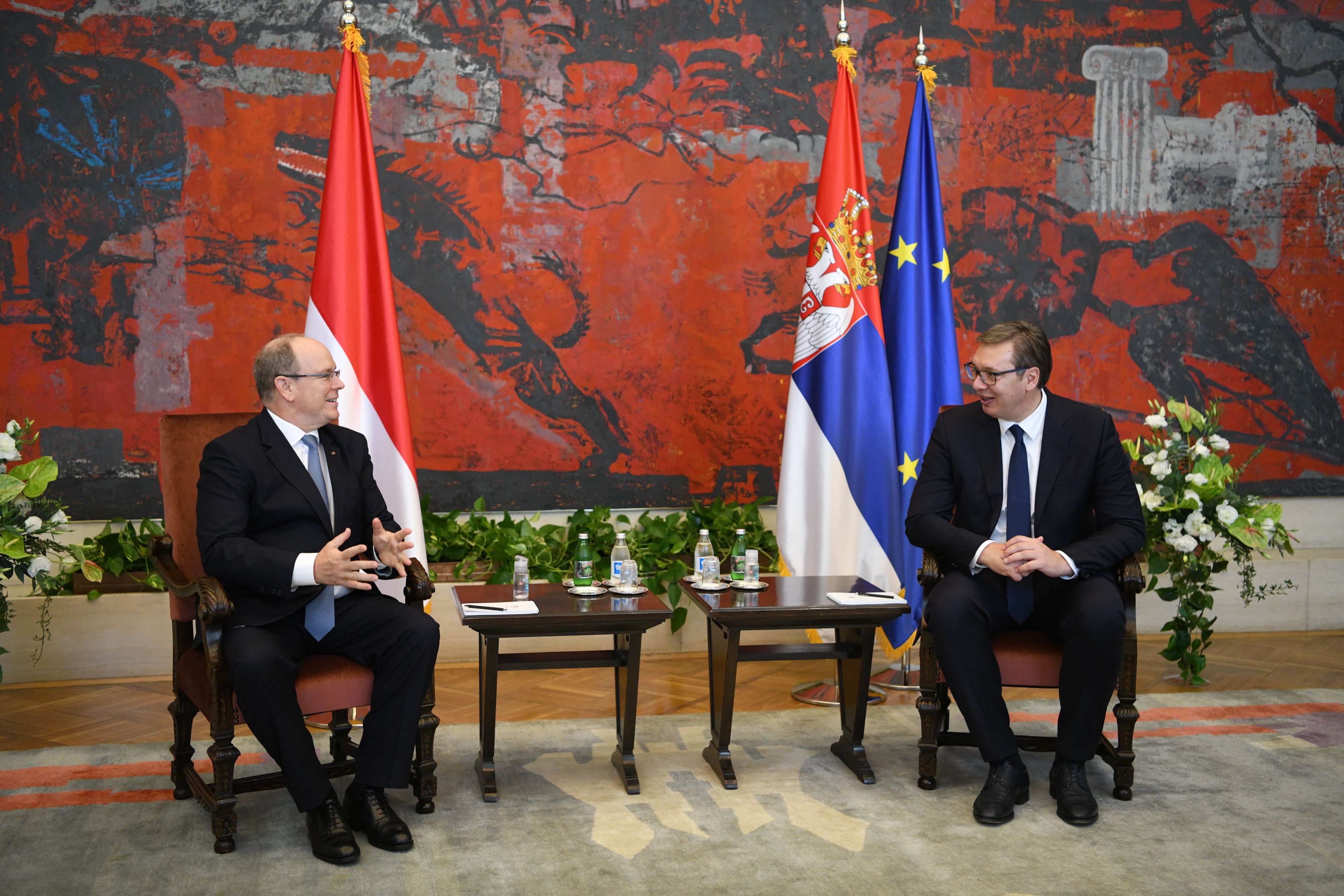 Beograd 07.10.2020. Princ Albert od Monaka, Aleksandar Vučić. Poseta princa Alberta od Monaka u Palati Srbija Foto: Filip Krainčanić/Nova.rs