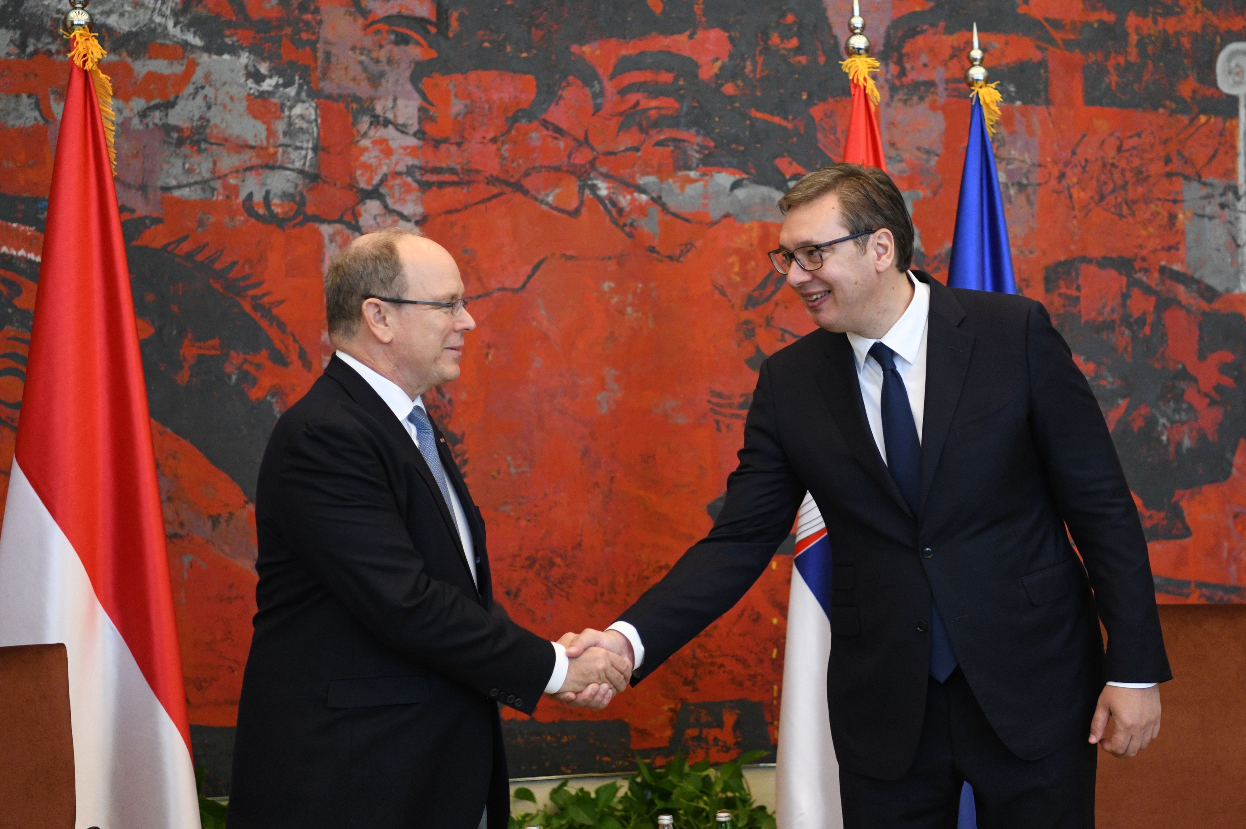 Beograd 07.10.2020. Princ Albert od Monaka, Aleksandar Vučić. Poseta princa Alberta od Monaka u Palati Srbija Foto: Filip Krainčanić/Nova.rs