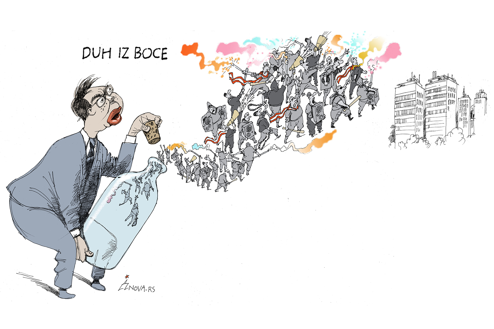 Duh iz boce, karikatura