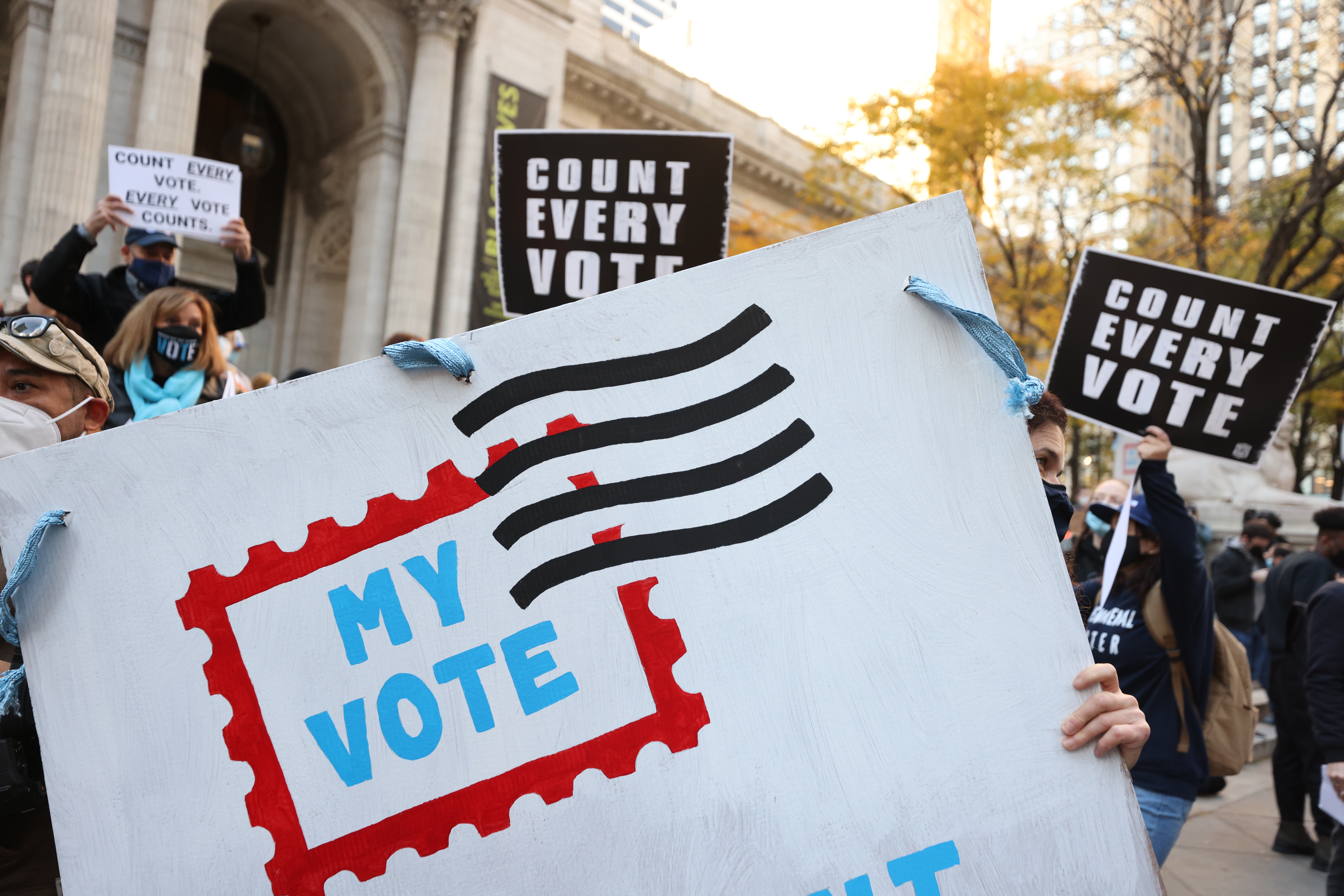 američki izbori, protest, Protest in support of vote count in New York