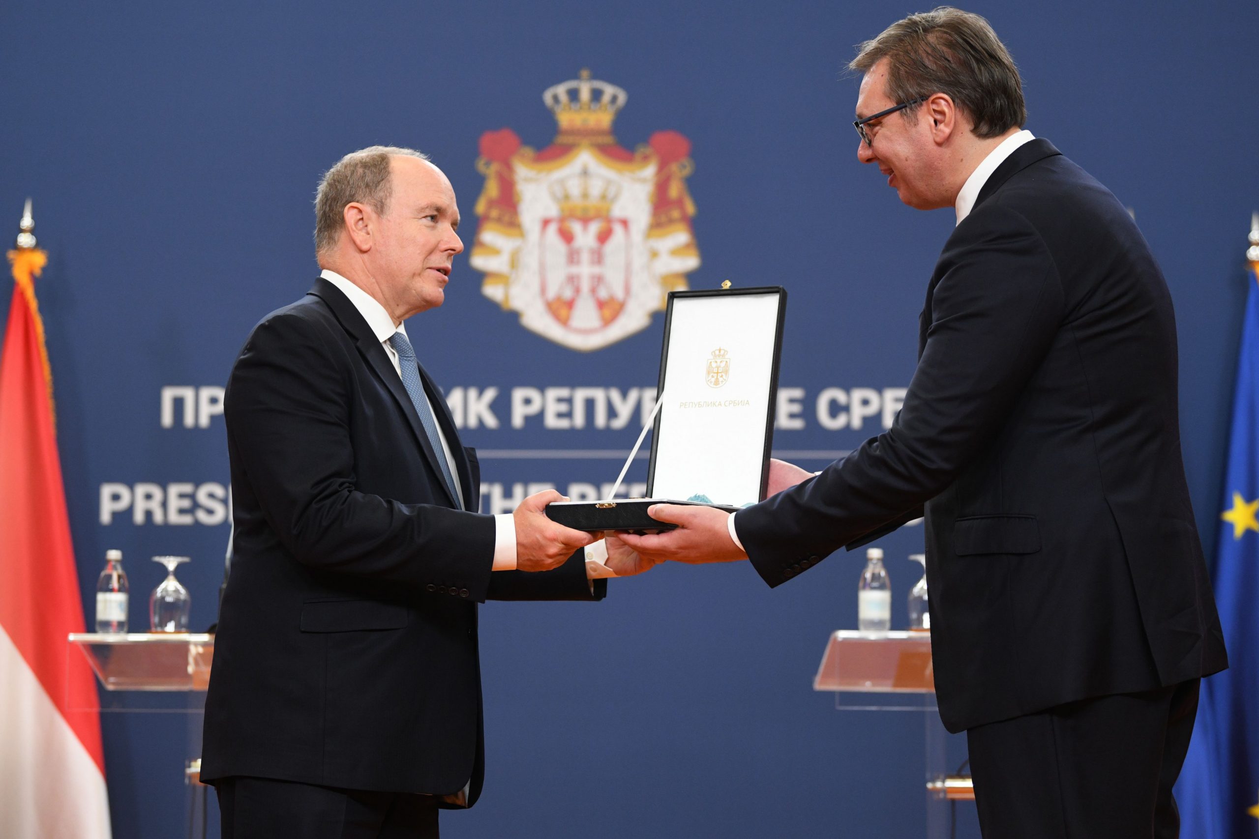 Beograd 07.10.2020. Princ Albert od Monaka, Aleksandar Vučić. Poseta princa Alberta od Monaka u Palati Srbija Foto: Filip Krainčanić/Nova.rs