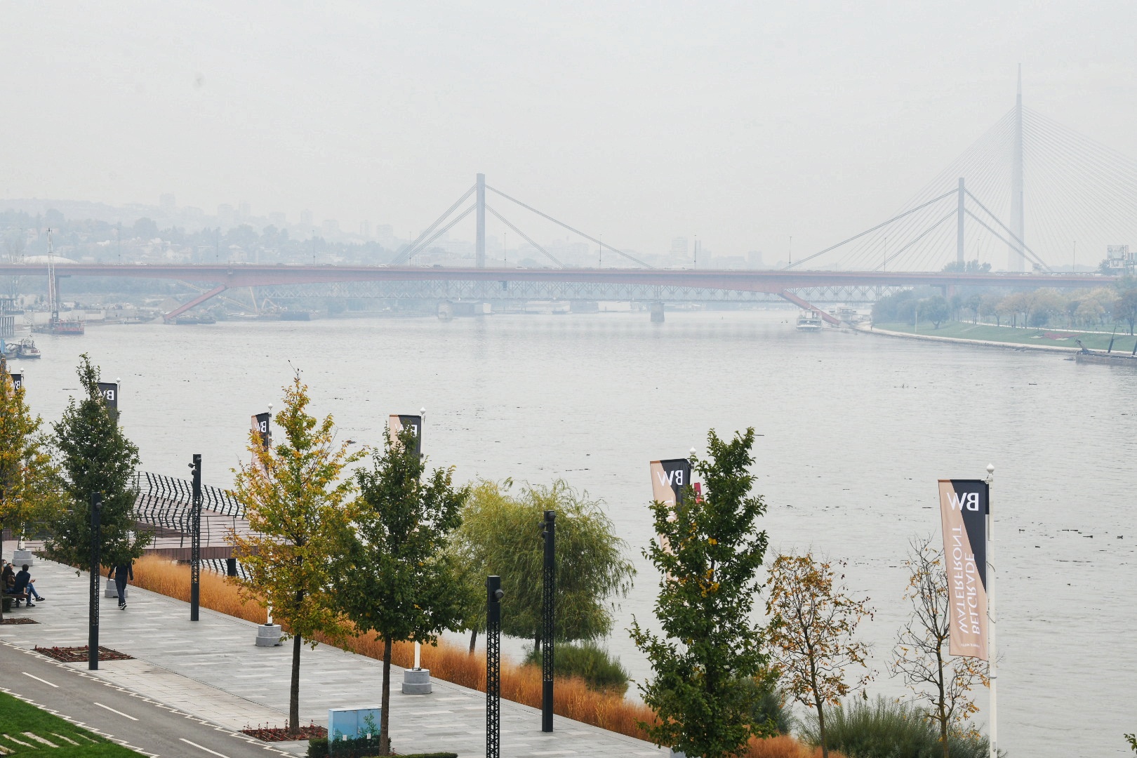 Beograd 24.10.2020. Most Gazela, rekal Sava magla, hladno vreme, jesen, zima Foto: Vesna Lalić/Nova.rs