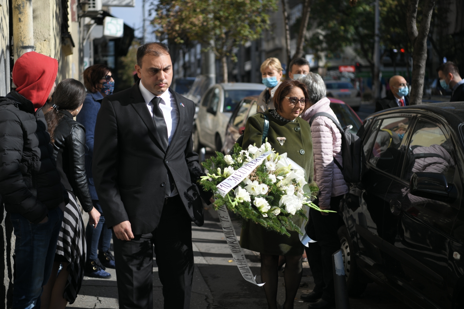 Beograd 18.10.2020. Pomen Dusanu Jovanovicu kojeg su ubili skinhedsi, skinheds, u Beogradskoj ulici, Beogradska 33, Dusan Jovanovic, rom, romi