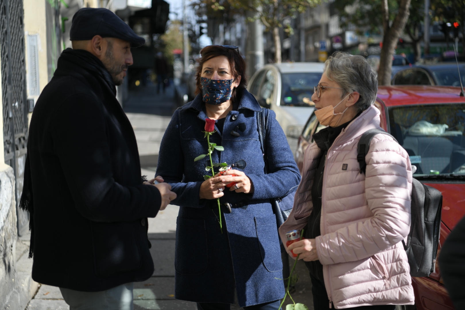 Beograd 18.10.2020. Pomen Dusanu Jovanovicu kojeg su ubili skinhedsi, skinheds, u Beogradskoj ulici, Beogradska 33, Dusan Jovanovic, rom, romi