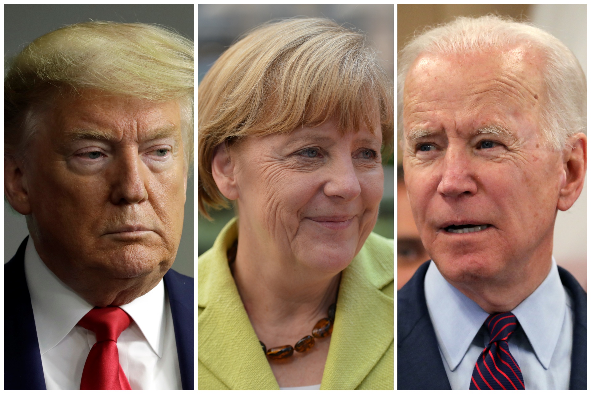 Tramp, Merkel i Bajden kombo