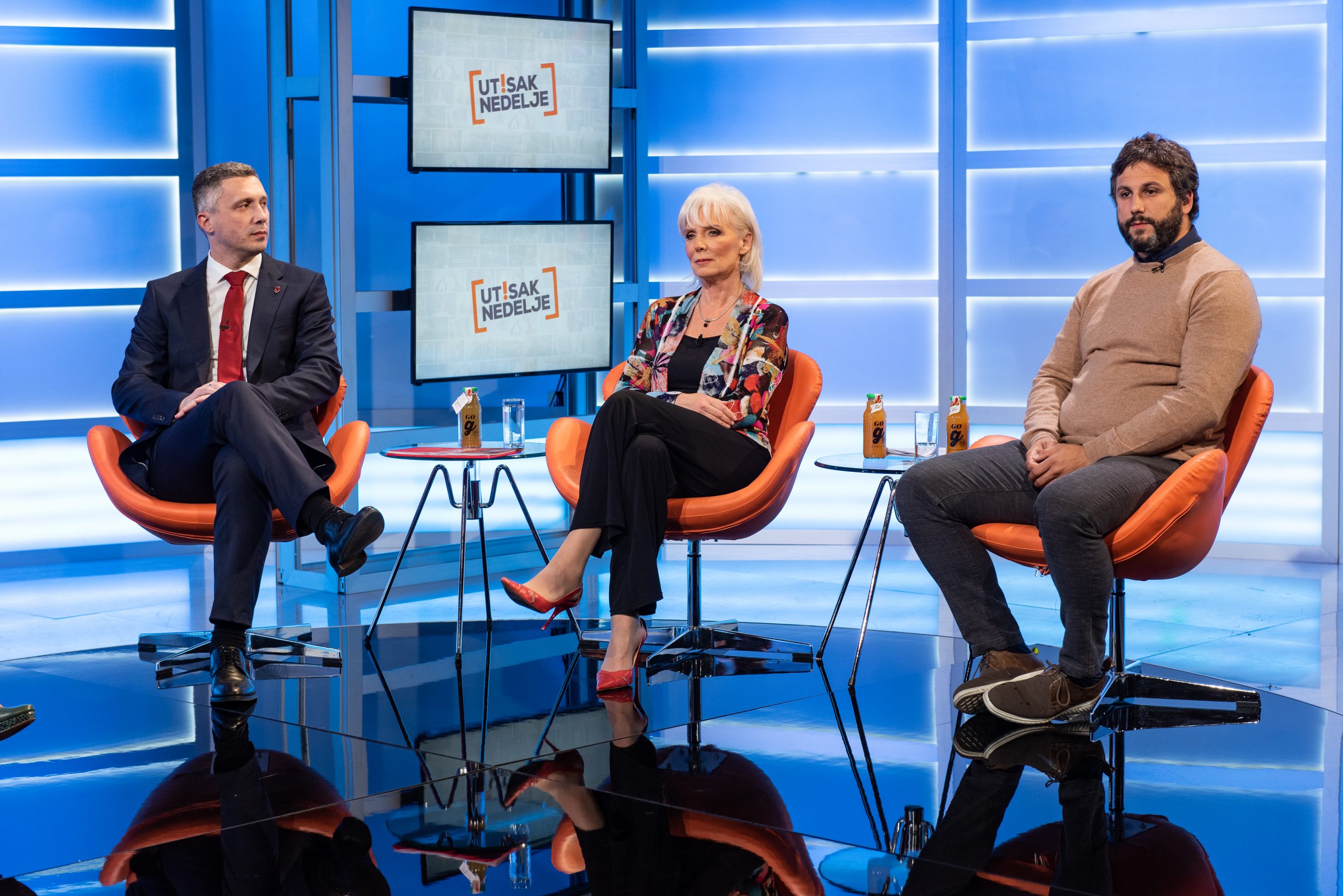 Beograd 18.10.2020. Boško Obradović, Bojana Lekić, Nikola Kovačević. Emisija Utisak Nedelje Foto: Ivan Dinić/Nova.rs