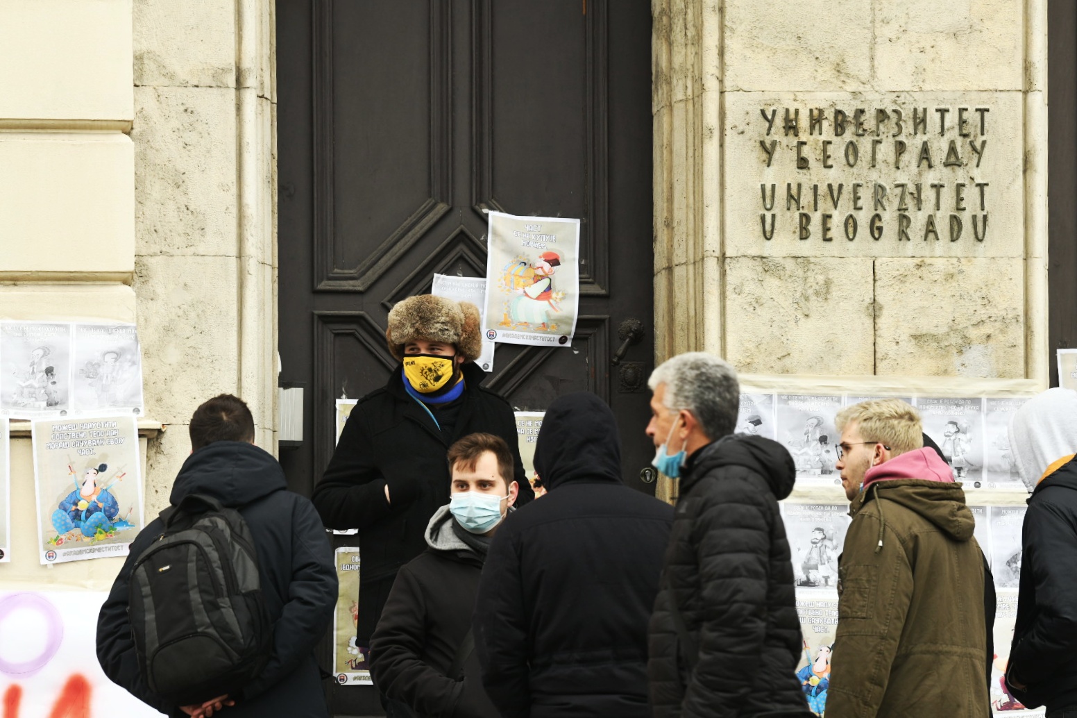 Beograd 27.11.2020. Beogradski univerzitet, rektorat, blokada rektorata, studenti blokirali rektorat
