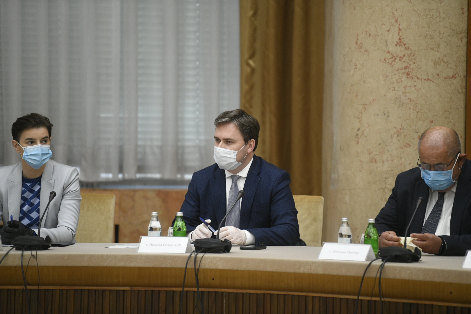Beograd, 4.5.2020. Palata Srbija, Predsedništvo, konferencija za štampu, Ana Brnabić, Nikola Selaković Foto: Nemanja Jovanović/Nova.rs