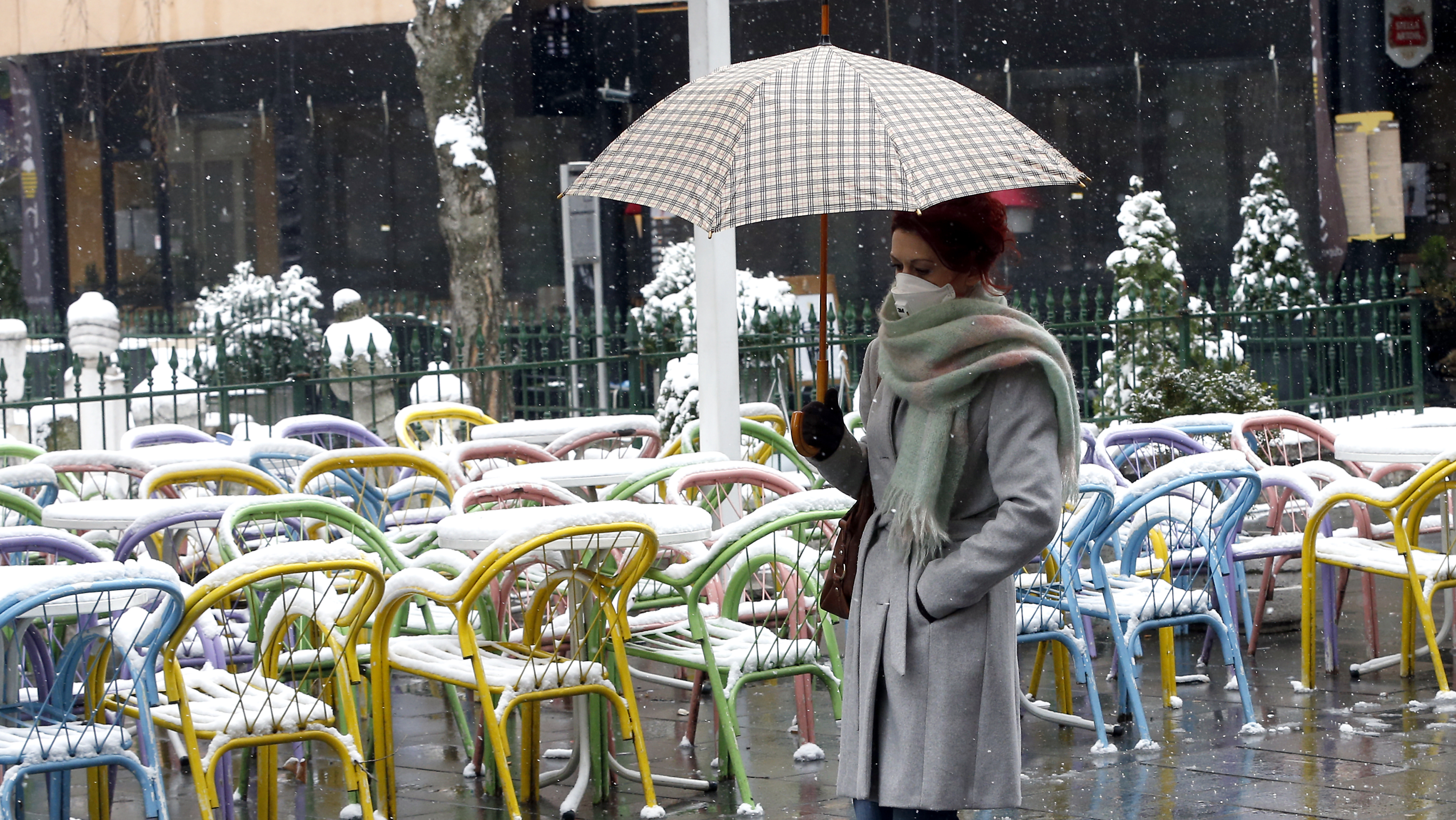 Coronavirus in Sarajevo as snow falls