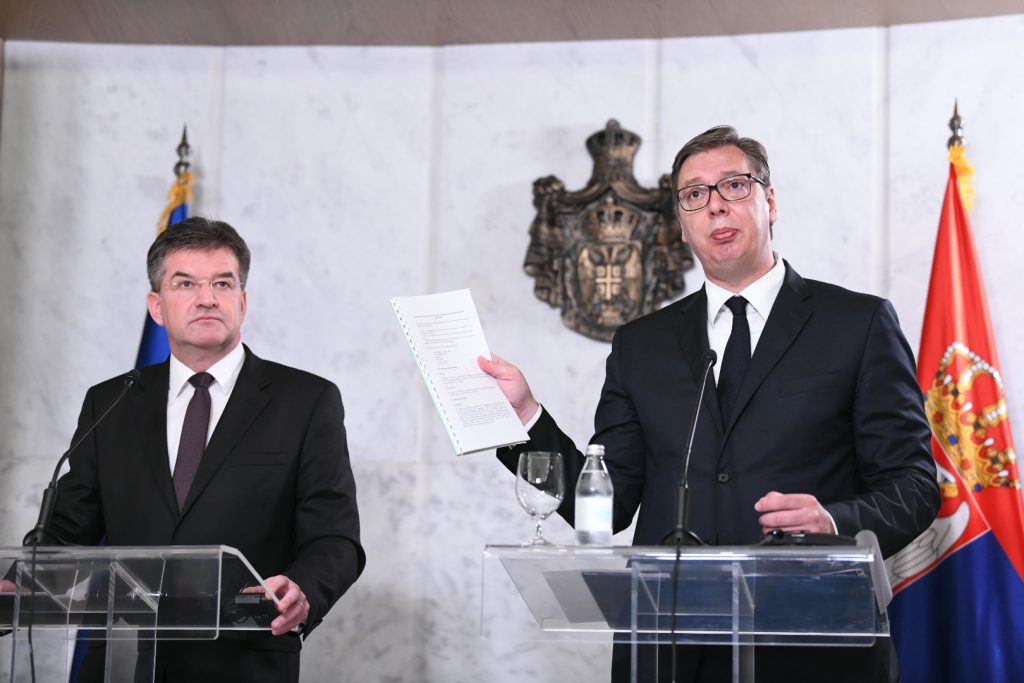Beograd, 15.10.2020. Vila Mir, Sastanak Aleksandar Vučić i Miroslav Lajčak, specijalni predstavnik EU za dijalog Beograda i Prištine Foto: Vesna Lalić/Nova.rs